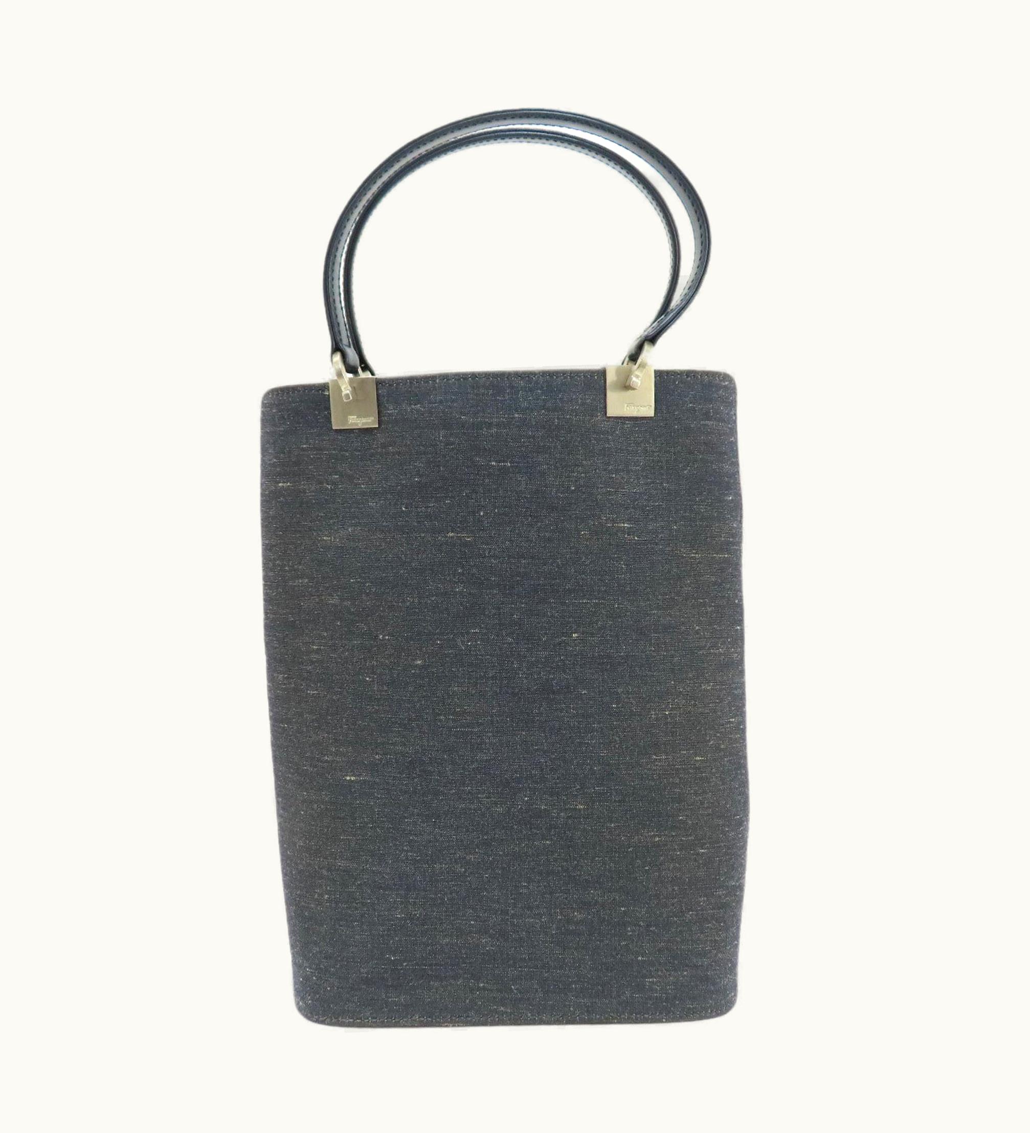 Salvatore Ferragamo Salvatore Ferragamo Women's Canvas Handbag Gray