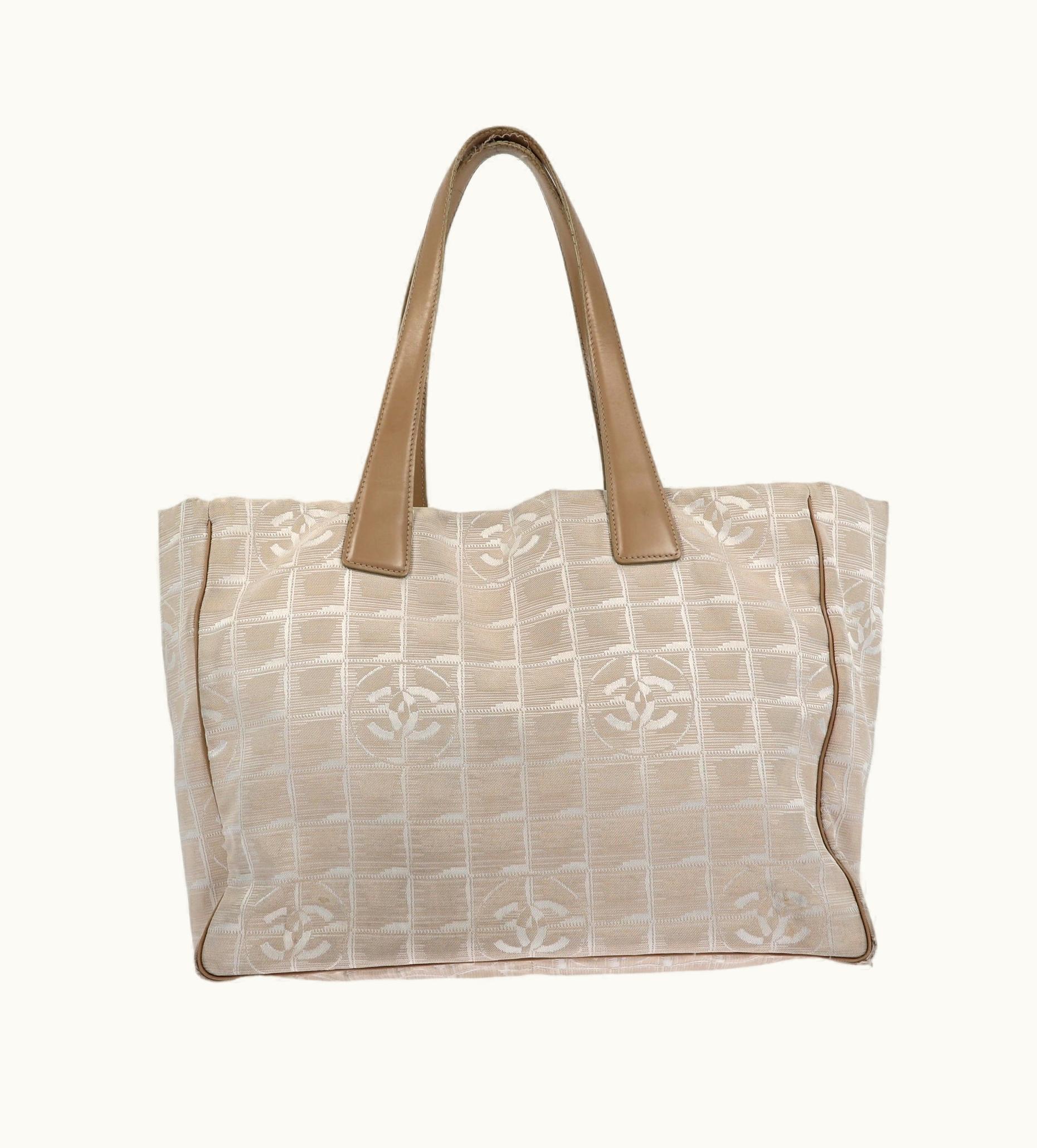 Chanel Chanel Travel Line Shoulder Bag In Beige Nylon