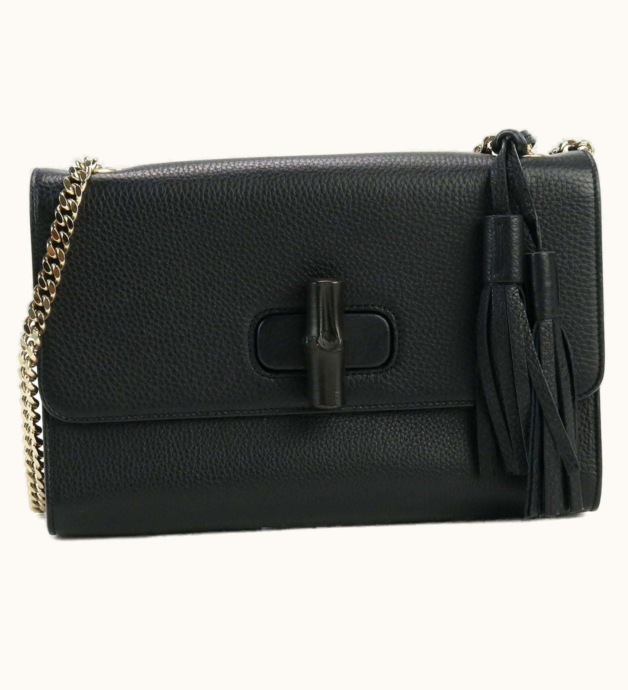 Gucci Gucci Bamboo Chain Shoulder 387611 Bag Leather Women's