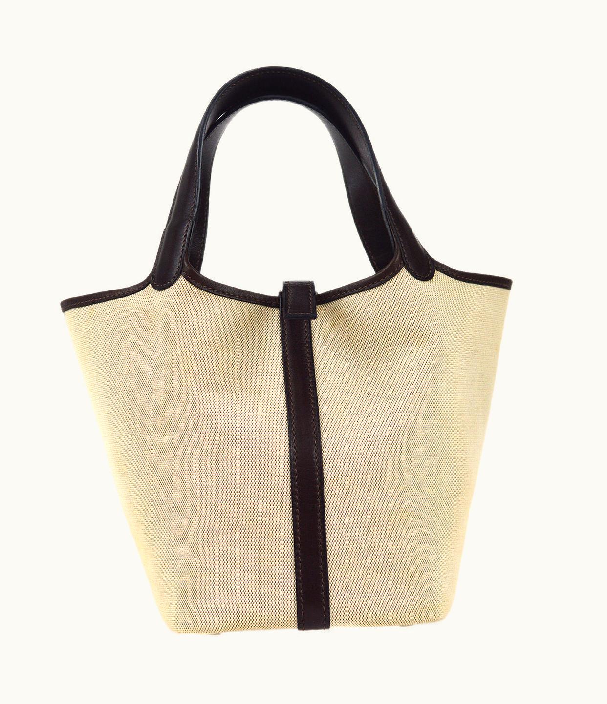 Hermès Hermès 2003 Picotin PM Toile H Barenia Beige Brown 88180