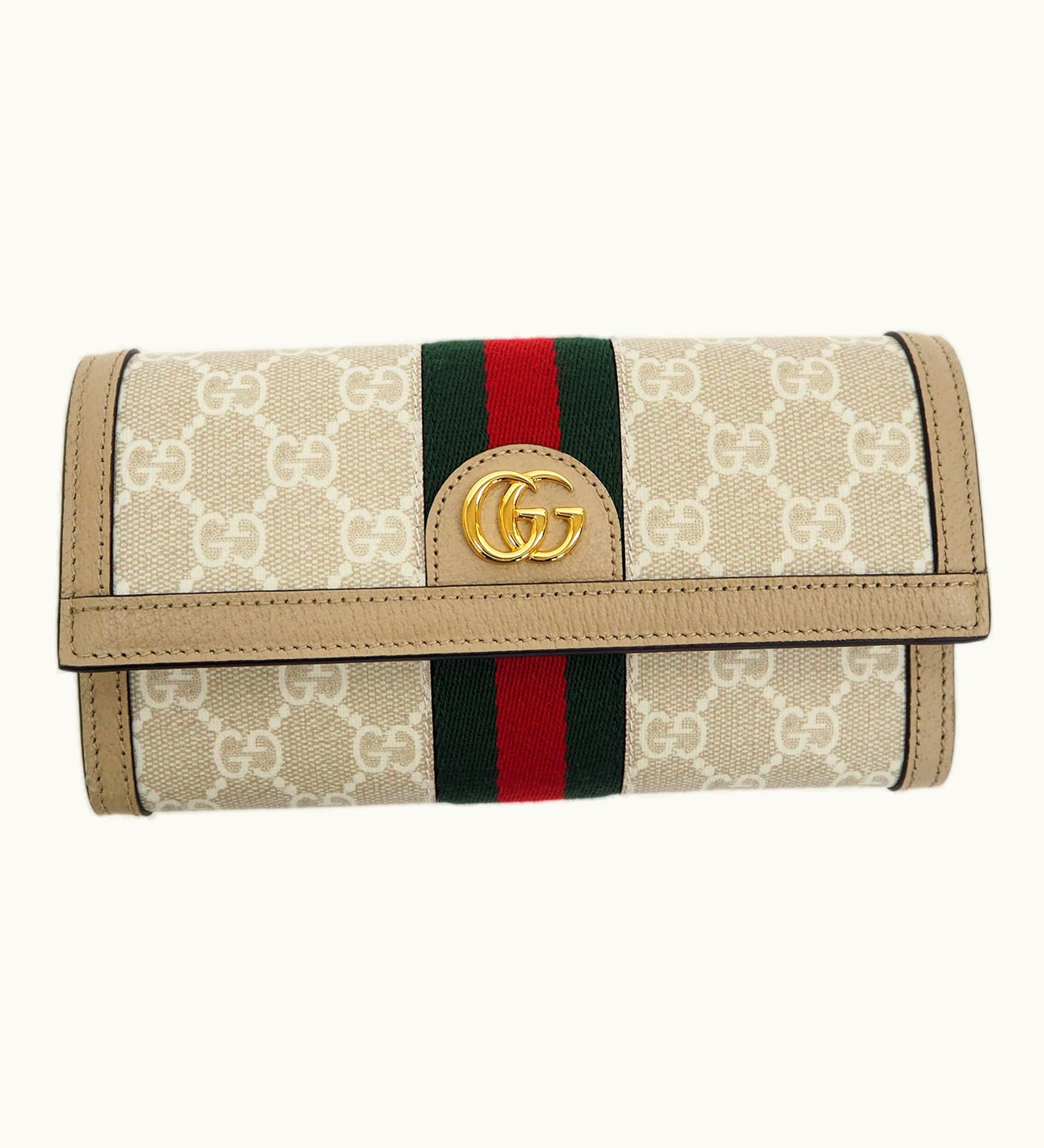 Gucci Gucci Ophidia GG Continental Beige 523153 Bifold Long Wallet Ladies Supreme