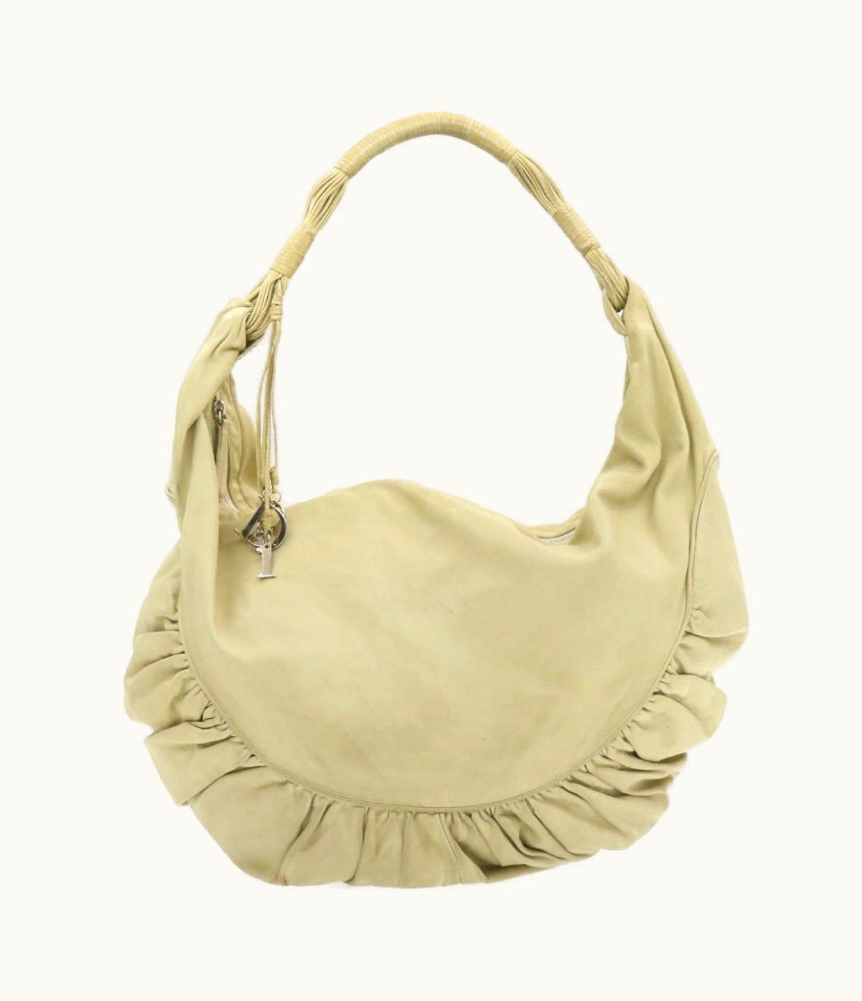 Dior Dior Christian Dior Shoulder Bag Leather Beige