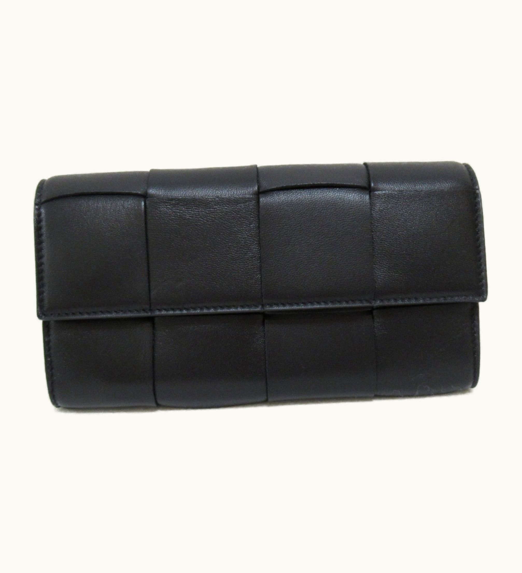 Bottega Veneta Bottega Veneta Zippurse Black Lambskin [Sheep Leather] 667433Vcqc48425