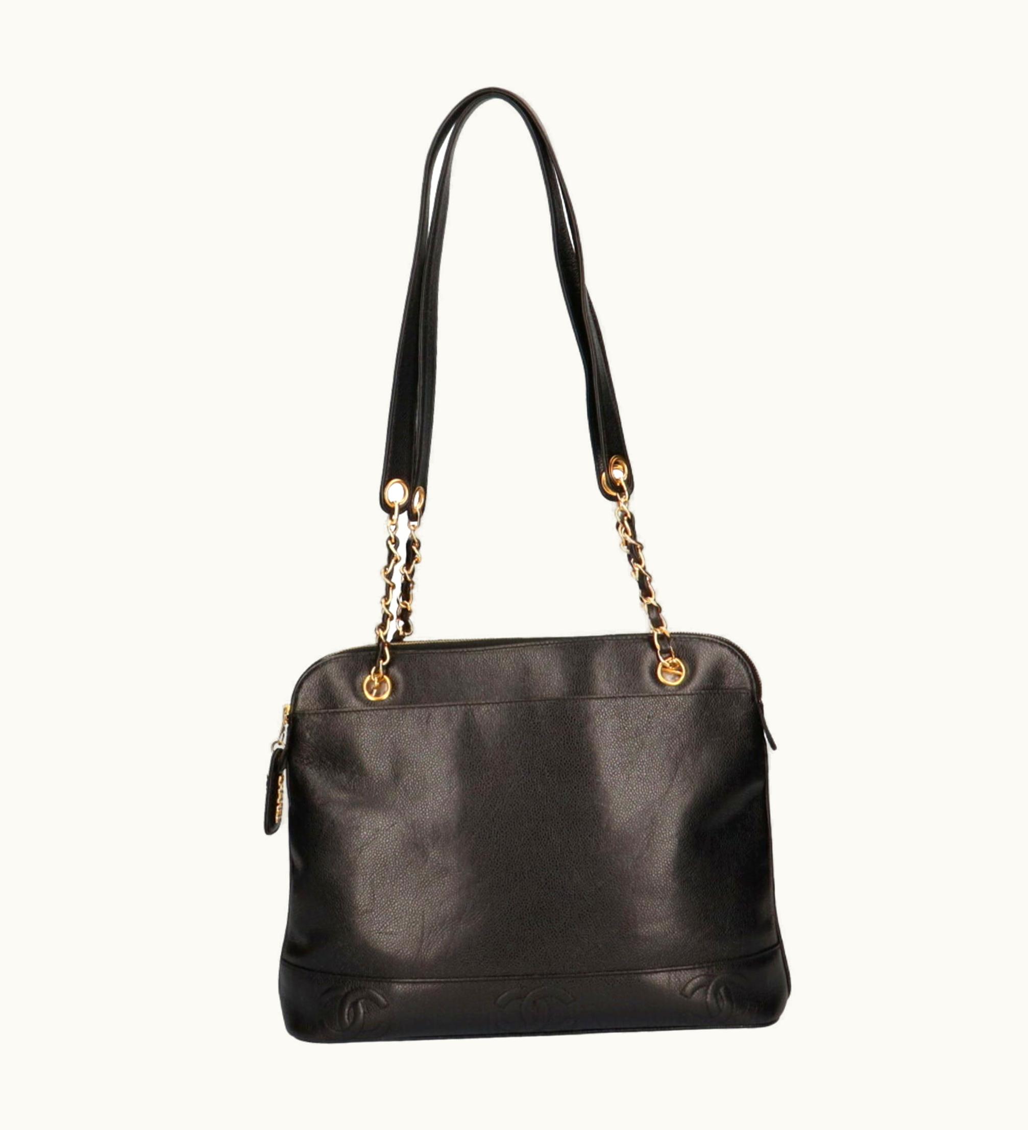 Chanel Chanel Triple Coco Shoulder Bag Caviar Leather Black