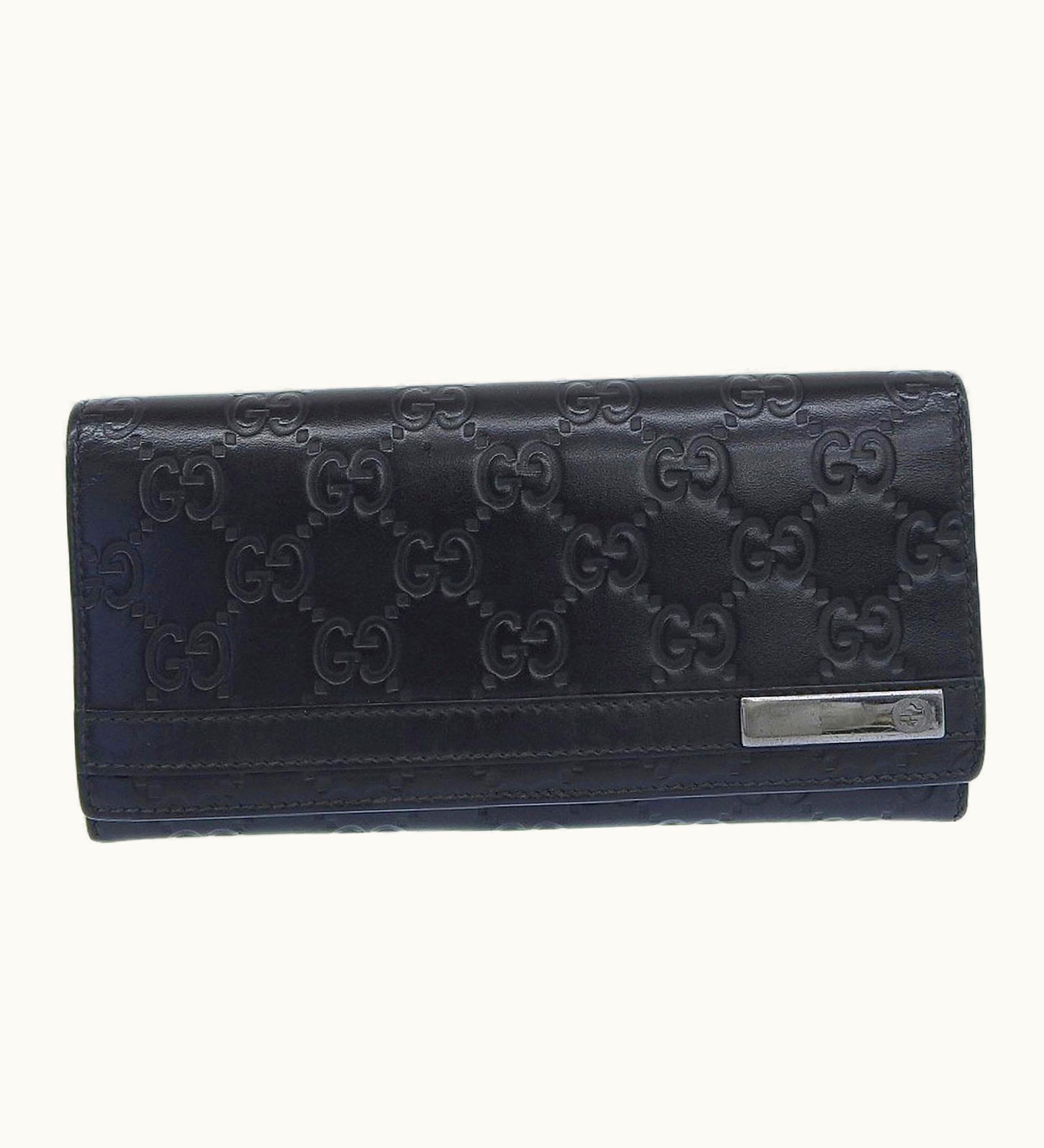 Gucci Gucci GG Shima Long Wallet 233112 Calf Black Unisex