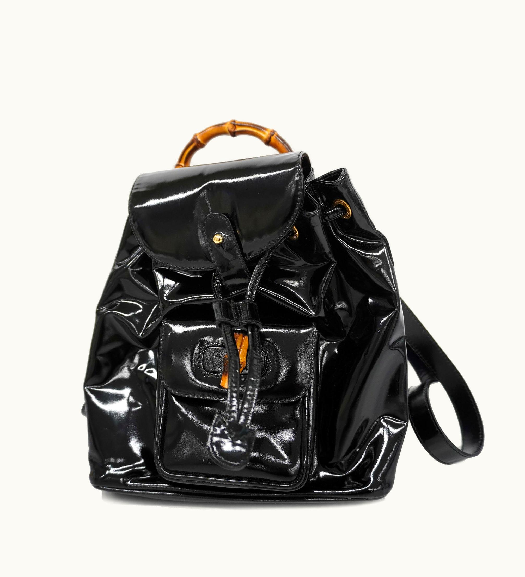 Gucci Gucci Bamboo Rucksack 003 1998 0030 Women's Leather Backpack Black