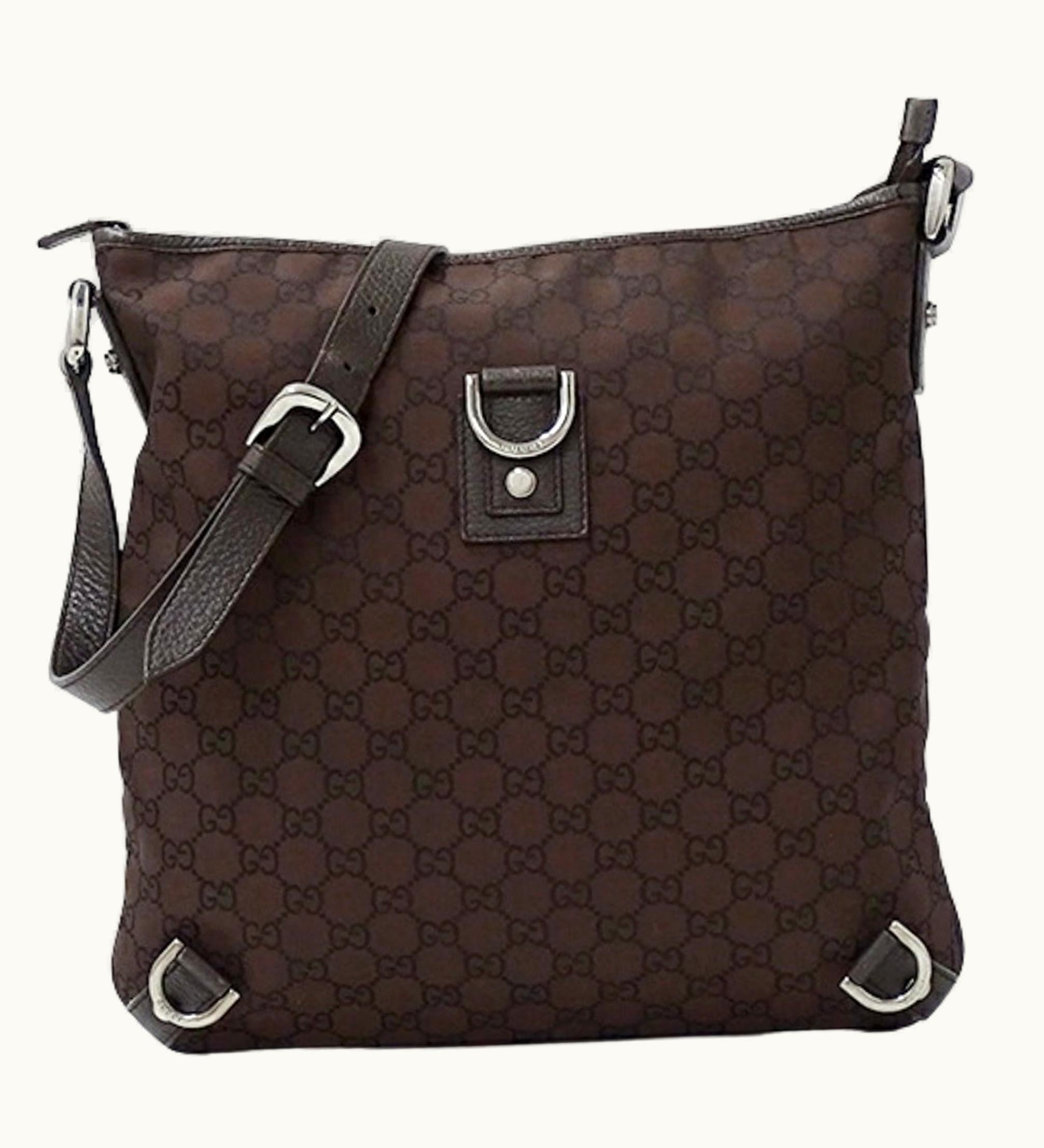 Gucci Gucci Bag Women's Shoulder Abbey GG Nylon Brown 268642 Crossbody