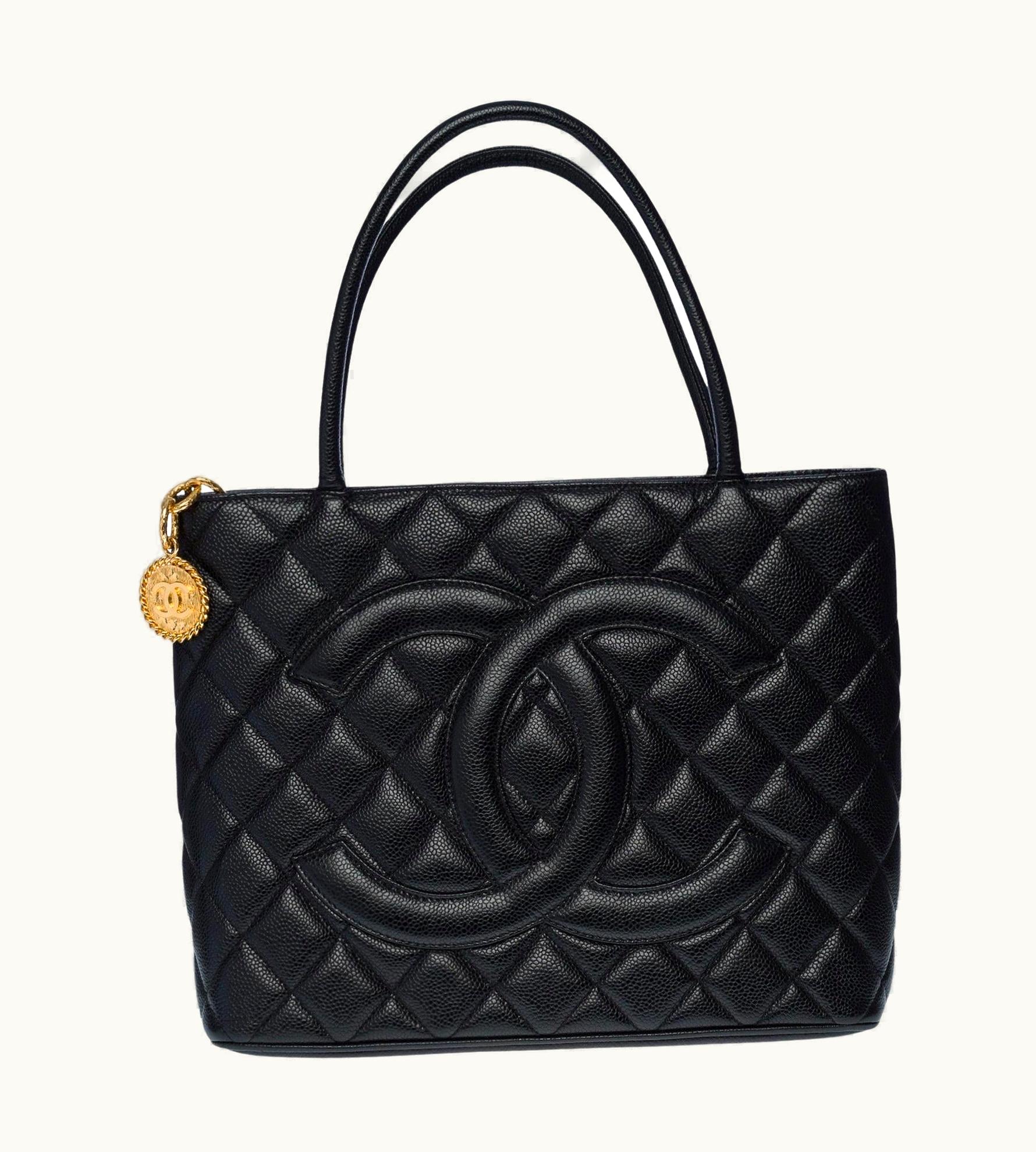 Chanel Chanel Beautiful Medaillon Tote Bag In Black Caviar Leather