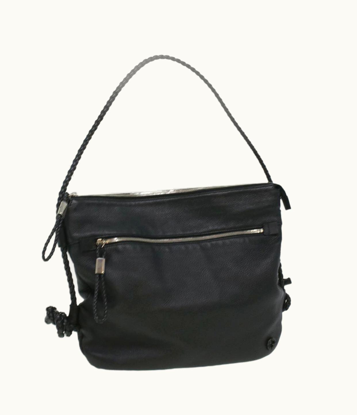 Gucci Gucci Interlocking Shoulder Bag Leather Black 268244