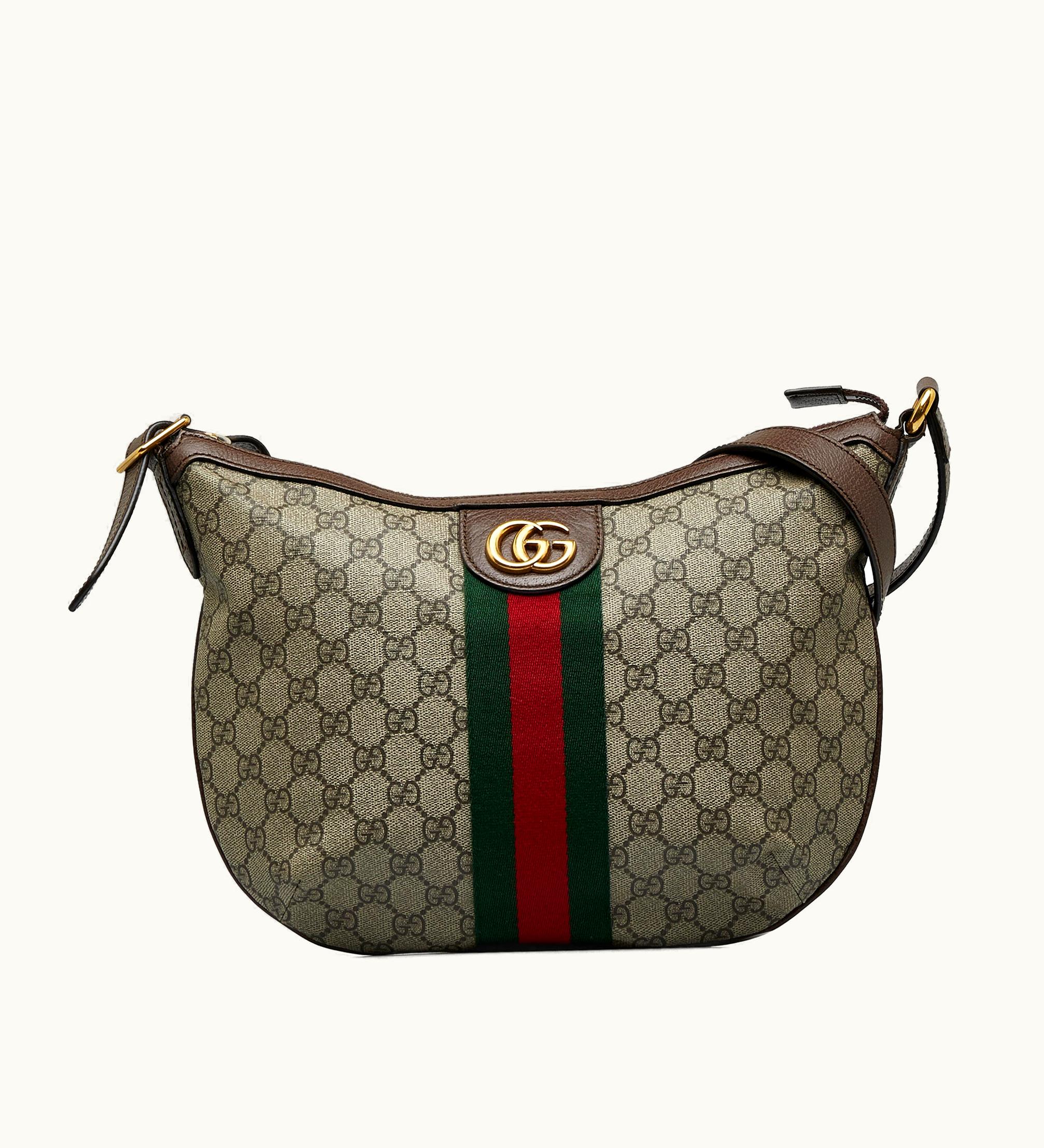 Gucci Gucci GG Supreme Web Ophidia Half Moon Crossbody Crossbody Bag