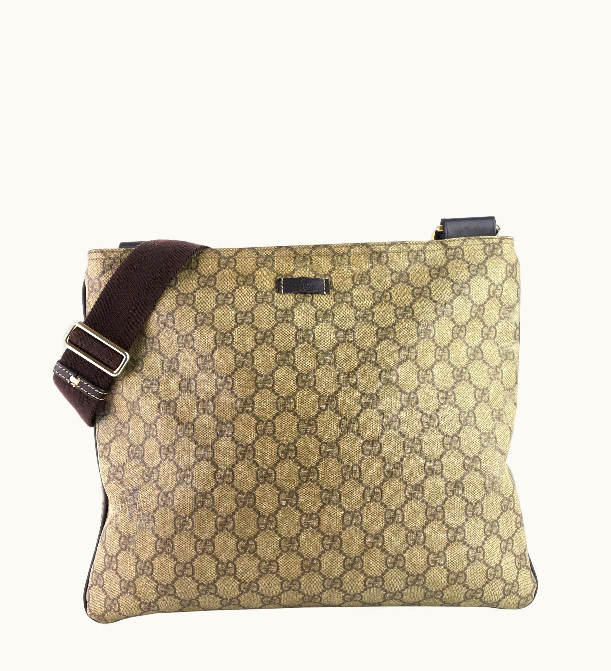 Gucci Gucci GG Supreme Canvas Flat Messenger Crossbody Bag