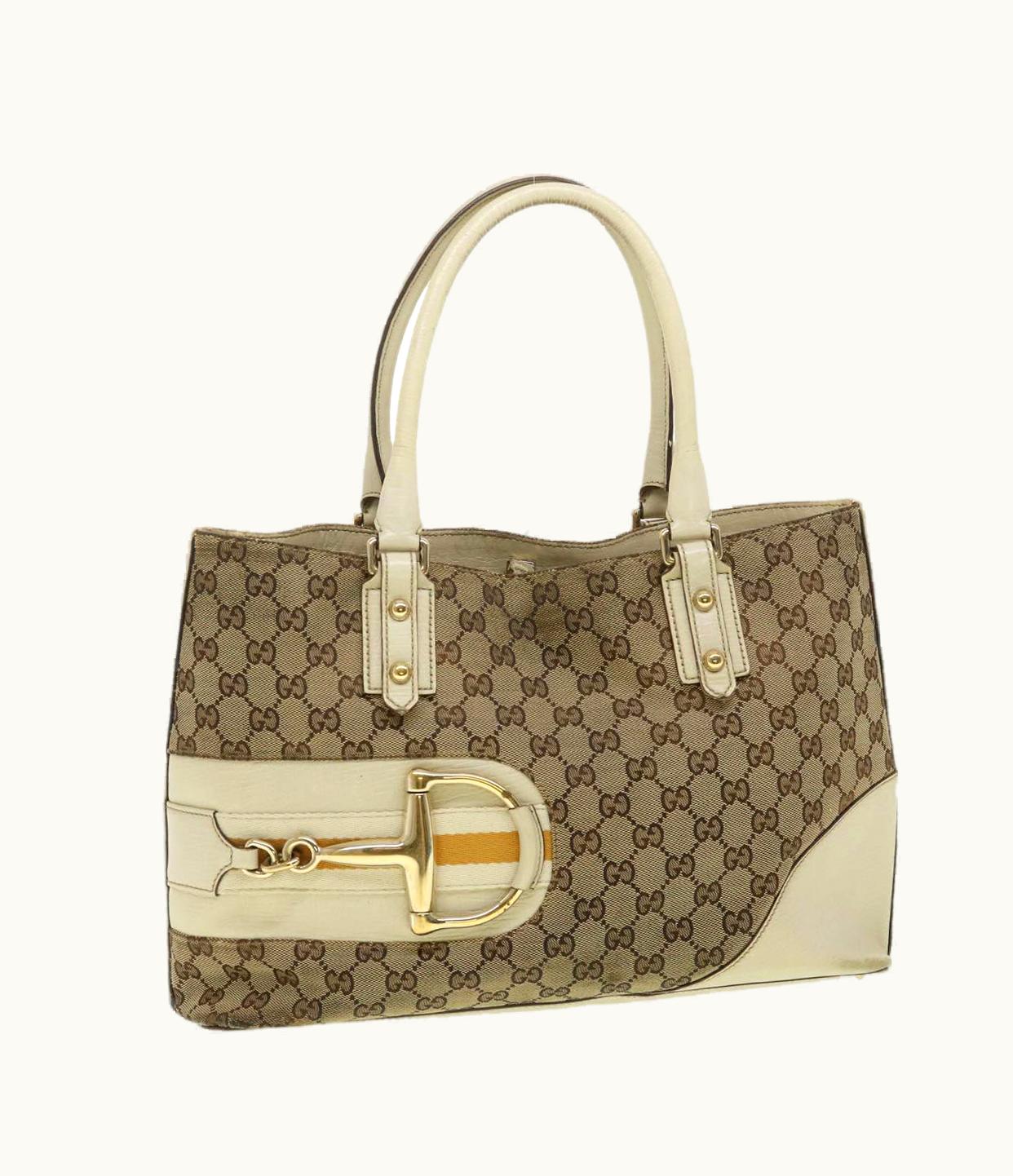 Gucci Gucci GG Canvas Sherry Line Shoulder Bag Beige 137385