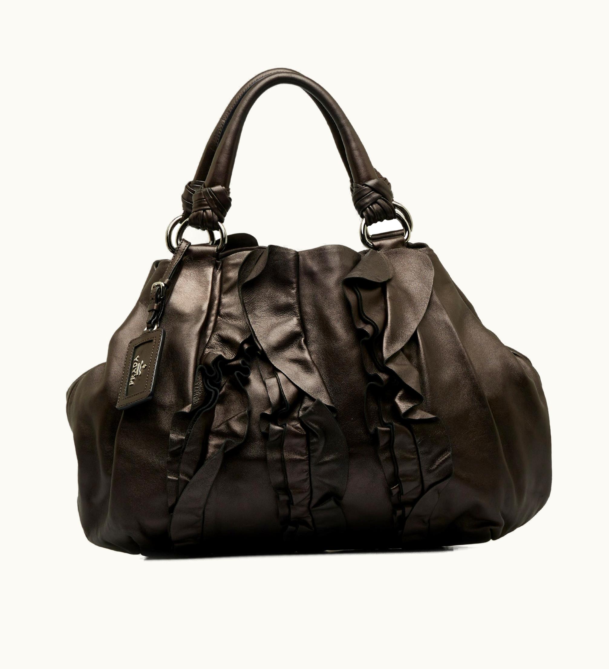 Prada Prada Nappa Mordore Ruffle Tote Tote Bag