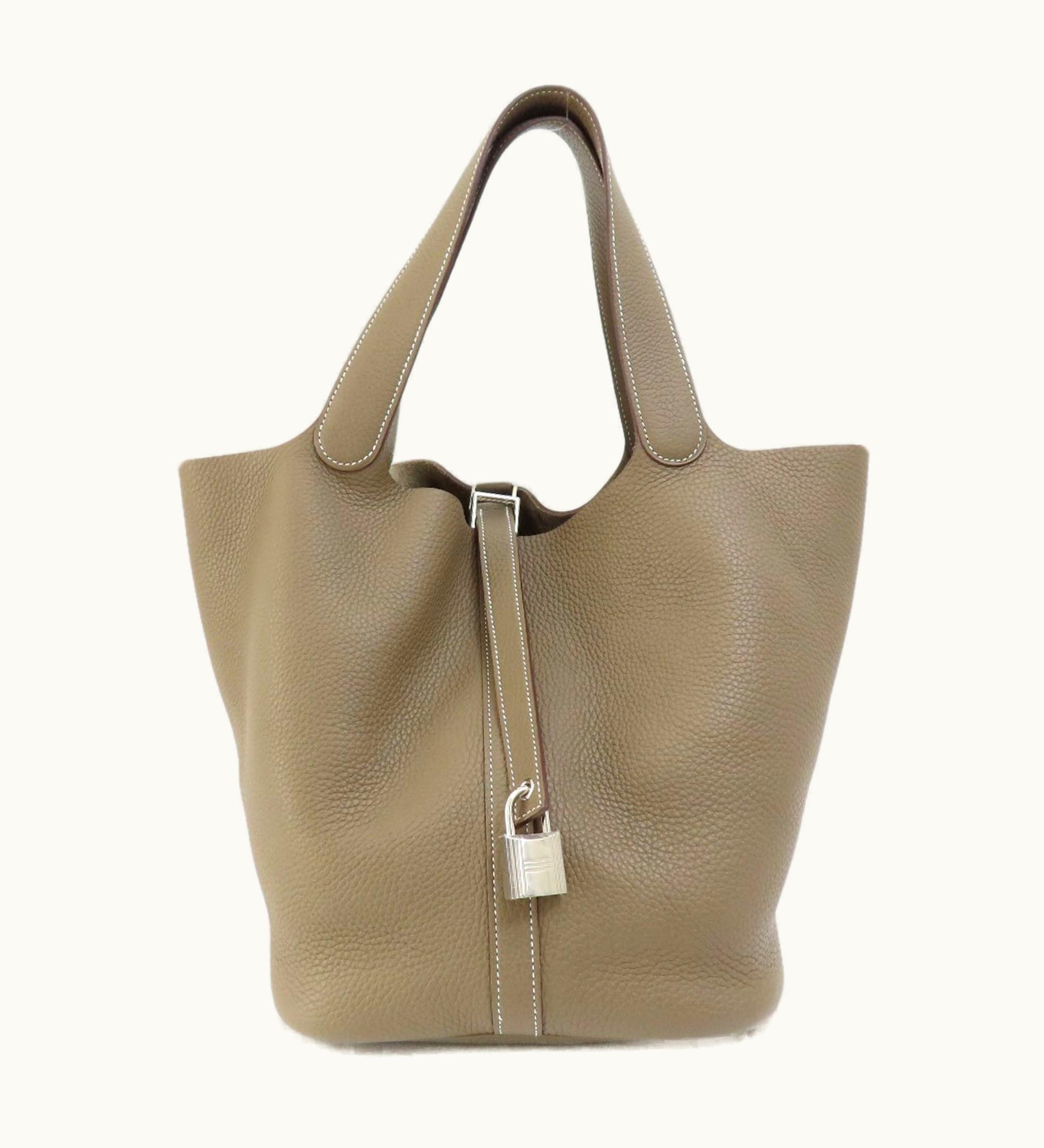 Hermès Hermès Picotin Lock GM Etoupe Handbag Taurillon Women's