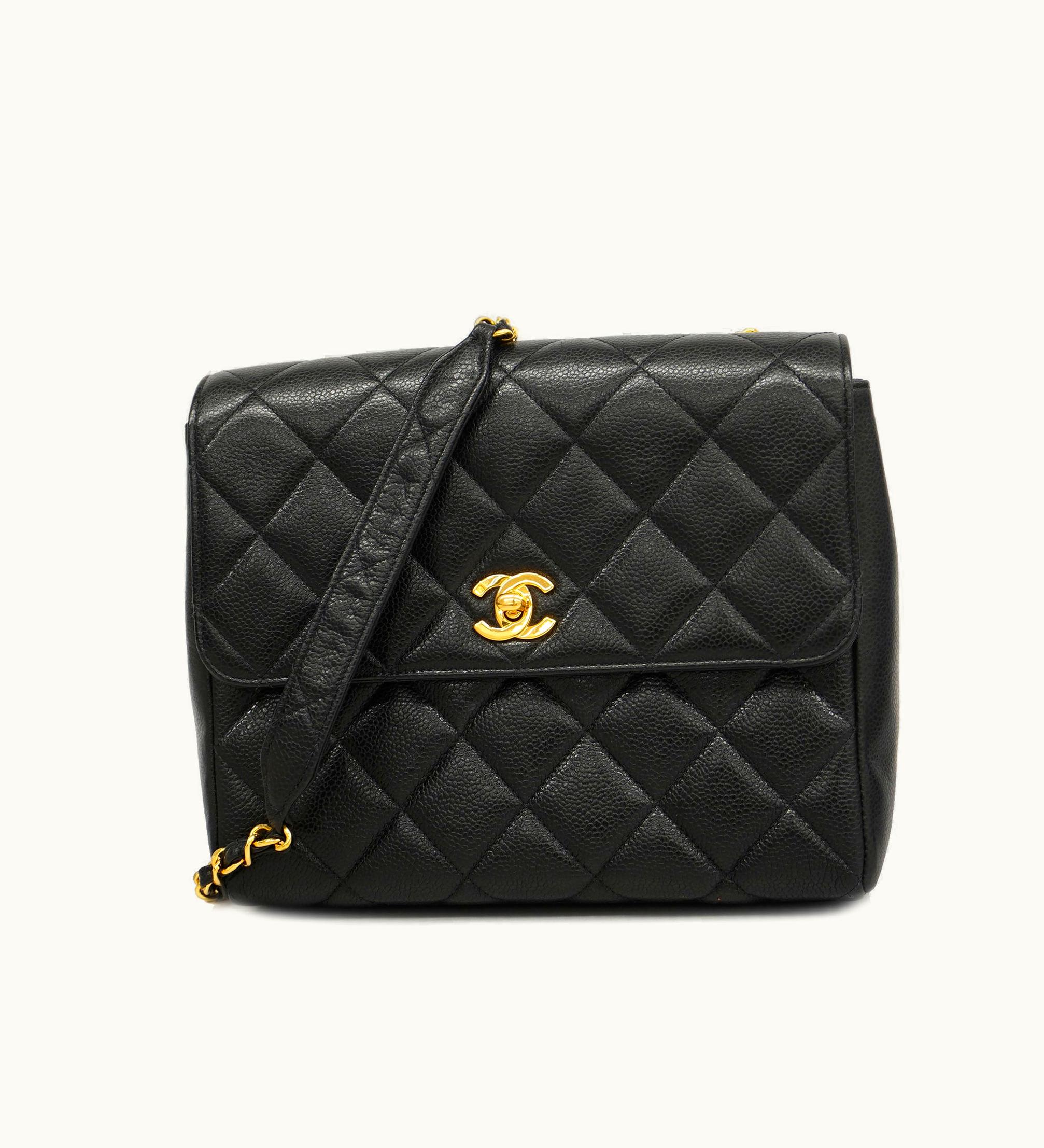 Chanel Chanel Auth Matelasse Chain Women's Caviar Leather Shoulder Bag Black