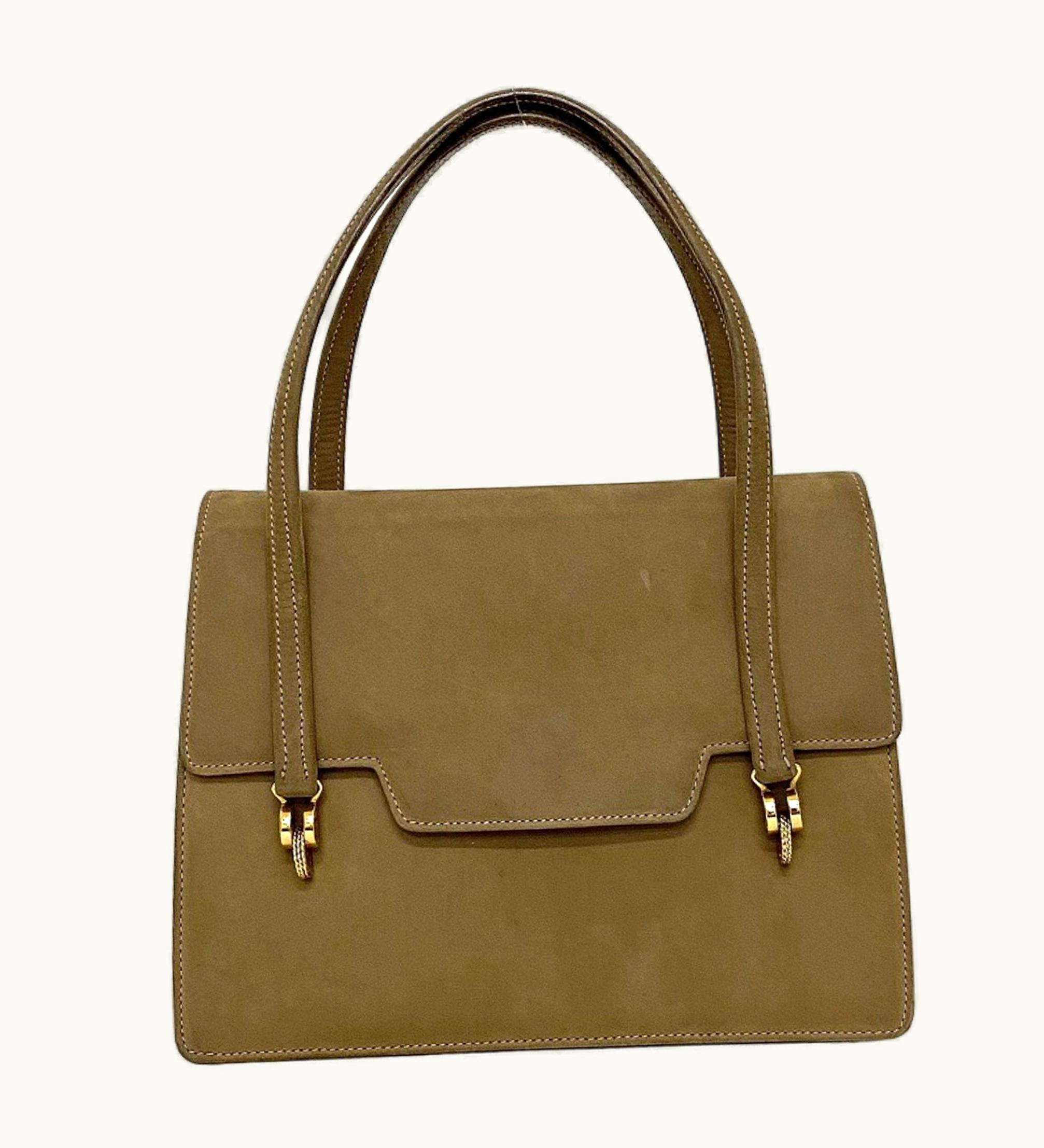 Gucci Gucci Handbag Beige Gold Histeria Suede Gucci Flap Mini Bag Ladies