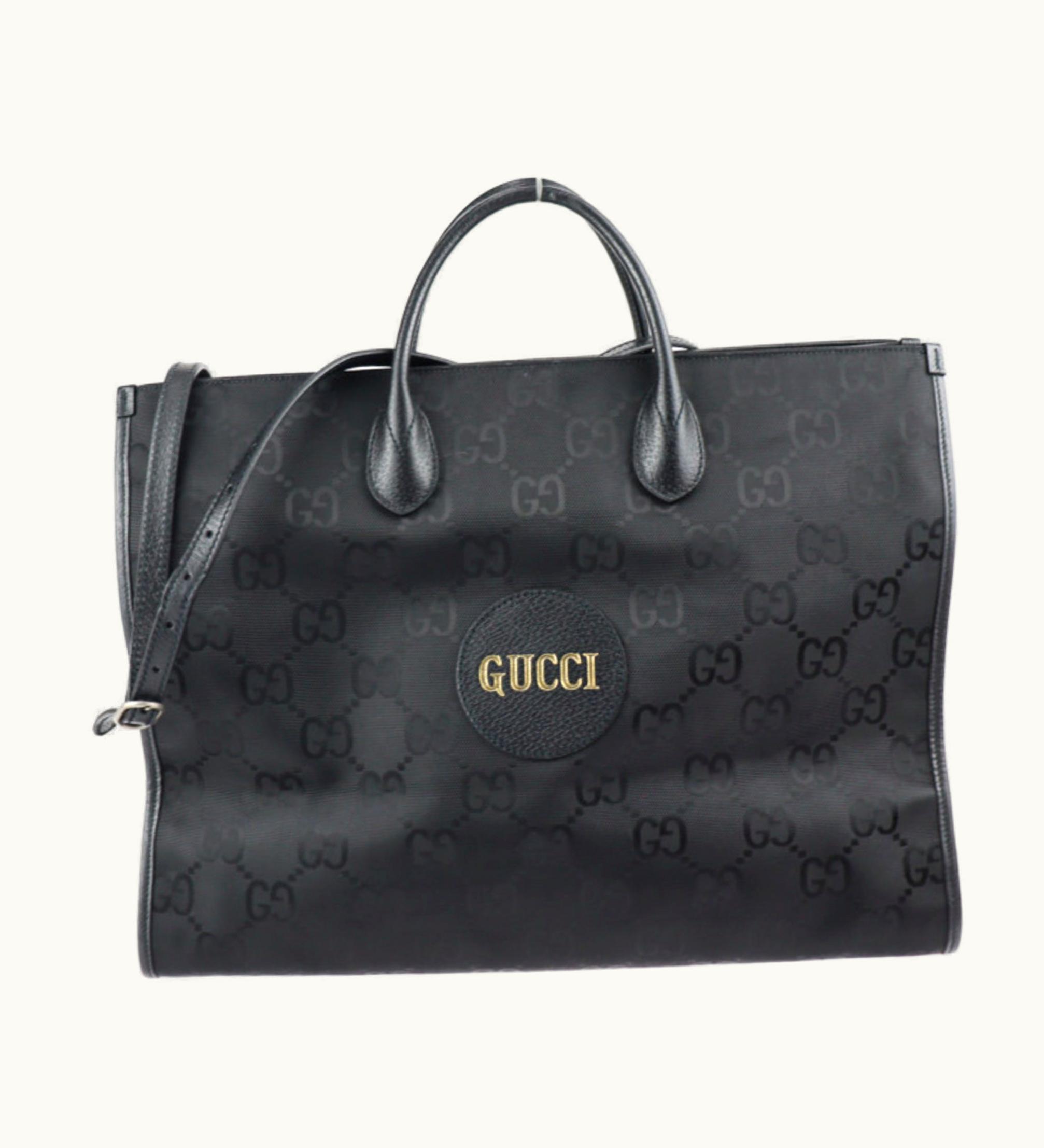 Gucci Gucci Off The Grid Tote Bag 630353 GG Nylon X Leather Black 2Way Shoulder