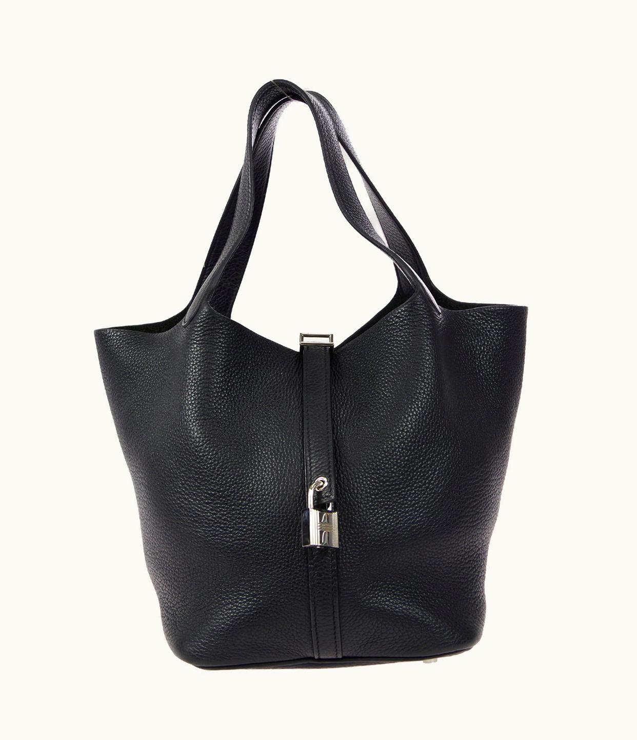 Hermès Hermès Picotin Lock MM Handbag Black Taurillon Clemence 49304