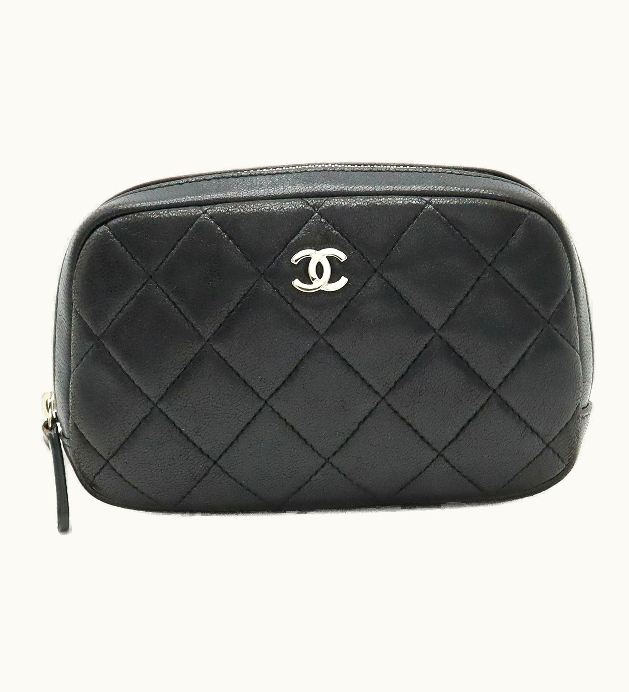 Chanel Chanel Matelasse Cocomark Multi Pouch Lambskin Leather Black A80909