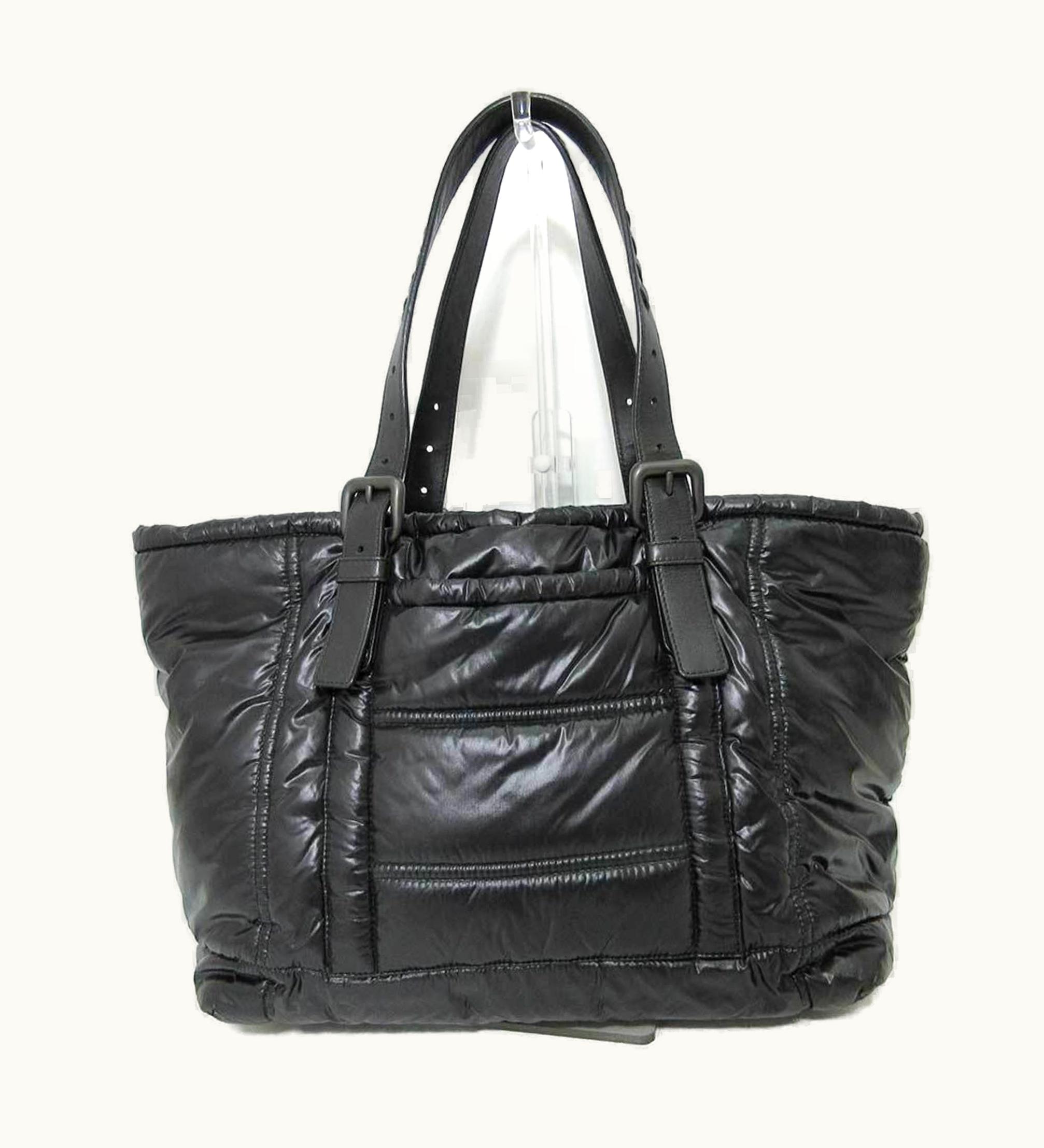 Bottega Veneta Bottega Veneta Bag Spinnaker Tote Dark Gray Semi-Shoulder Men's Women's Nylon X Leather Bottegaveneta