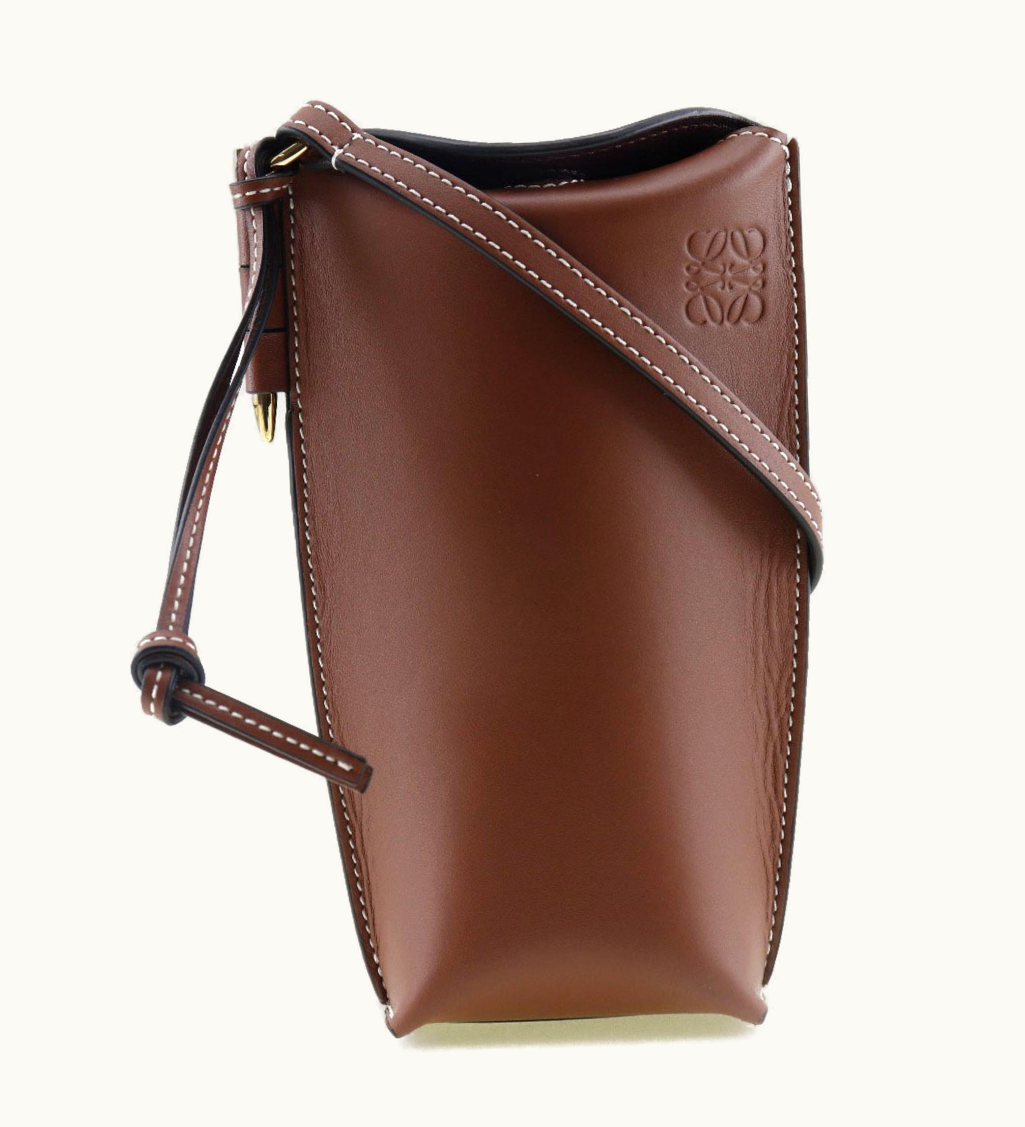 Loewe Loewe Gate Pocket Shoulder Bag C650Z42X34 Calf Brown Unisex