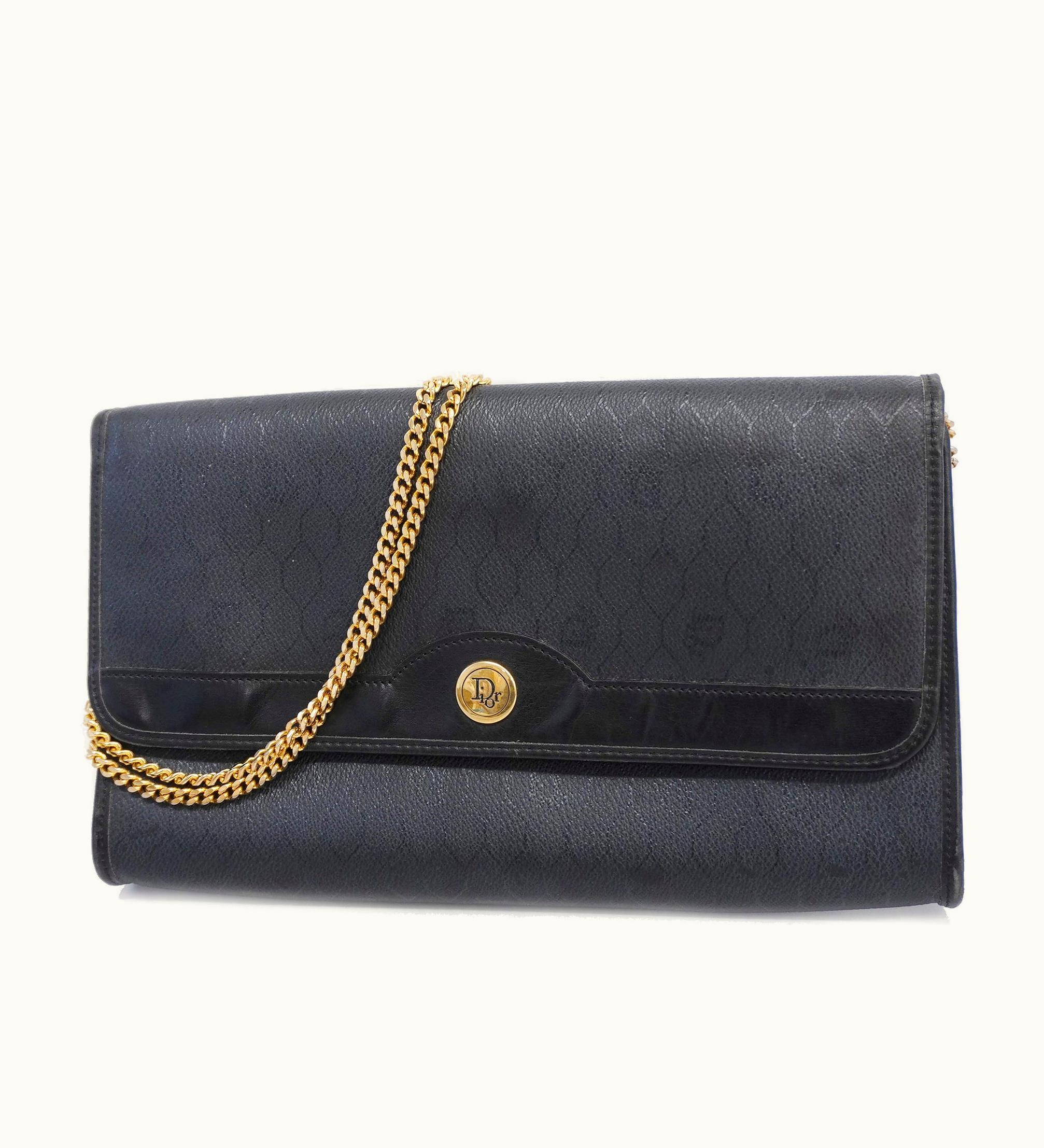 Dior Christian Dior Honeycomb Shoulder Bag Black