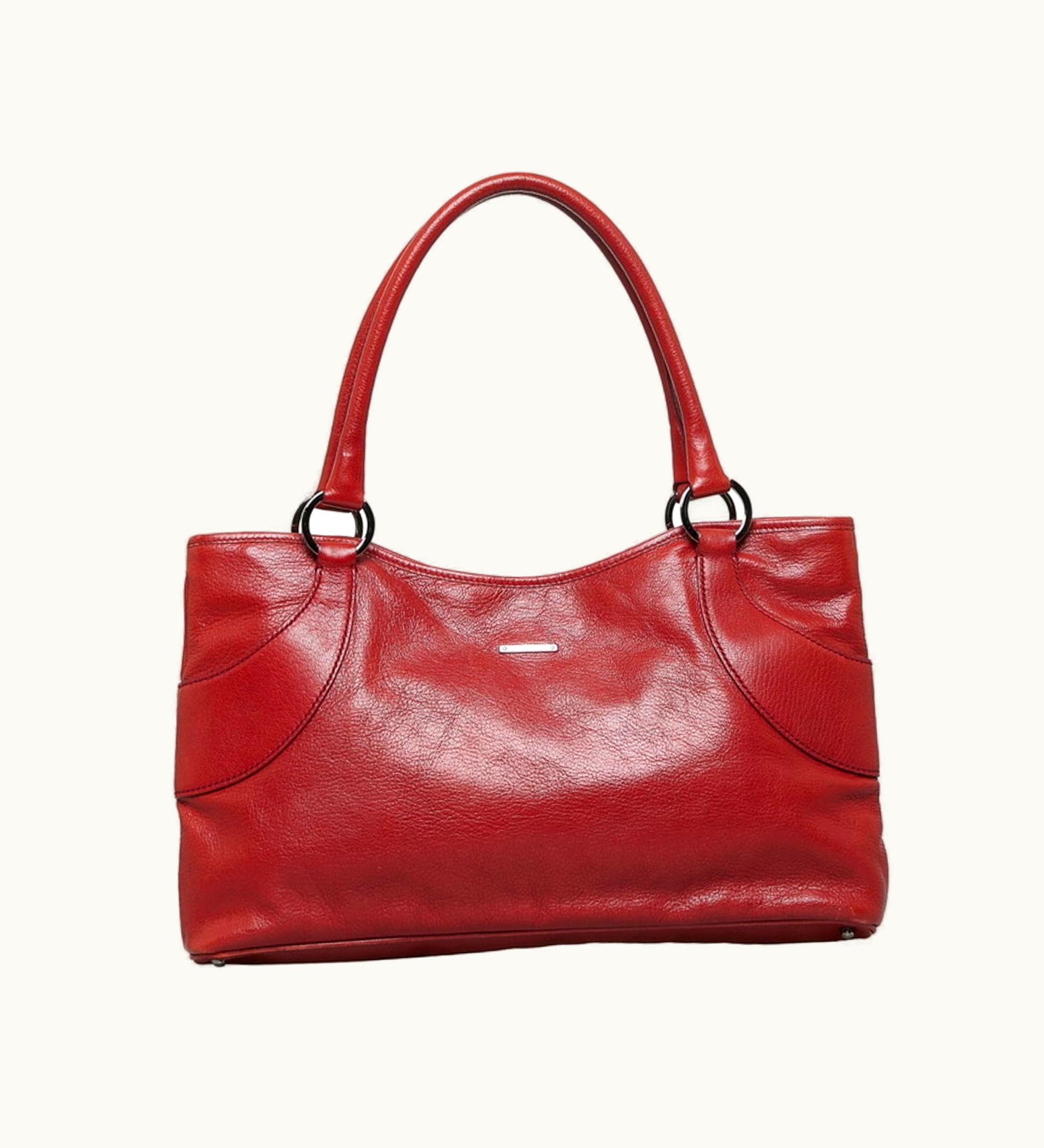 Gucci Gucci Handbag Tote Bag 113015 Red Leather Ladies