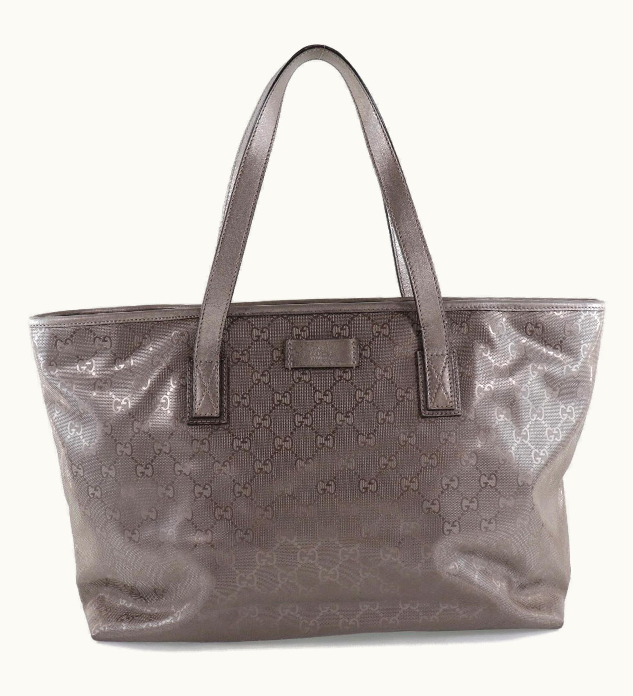 Gucci Gucci Tote GG Imprime 211137 Pvc Coated Canvas Silver Ladies Bag