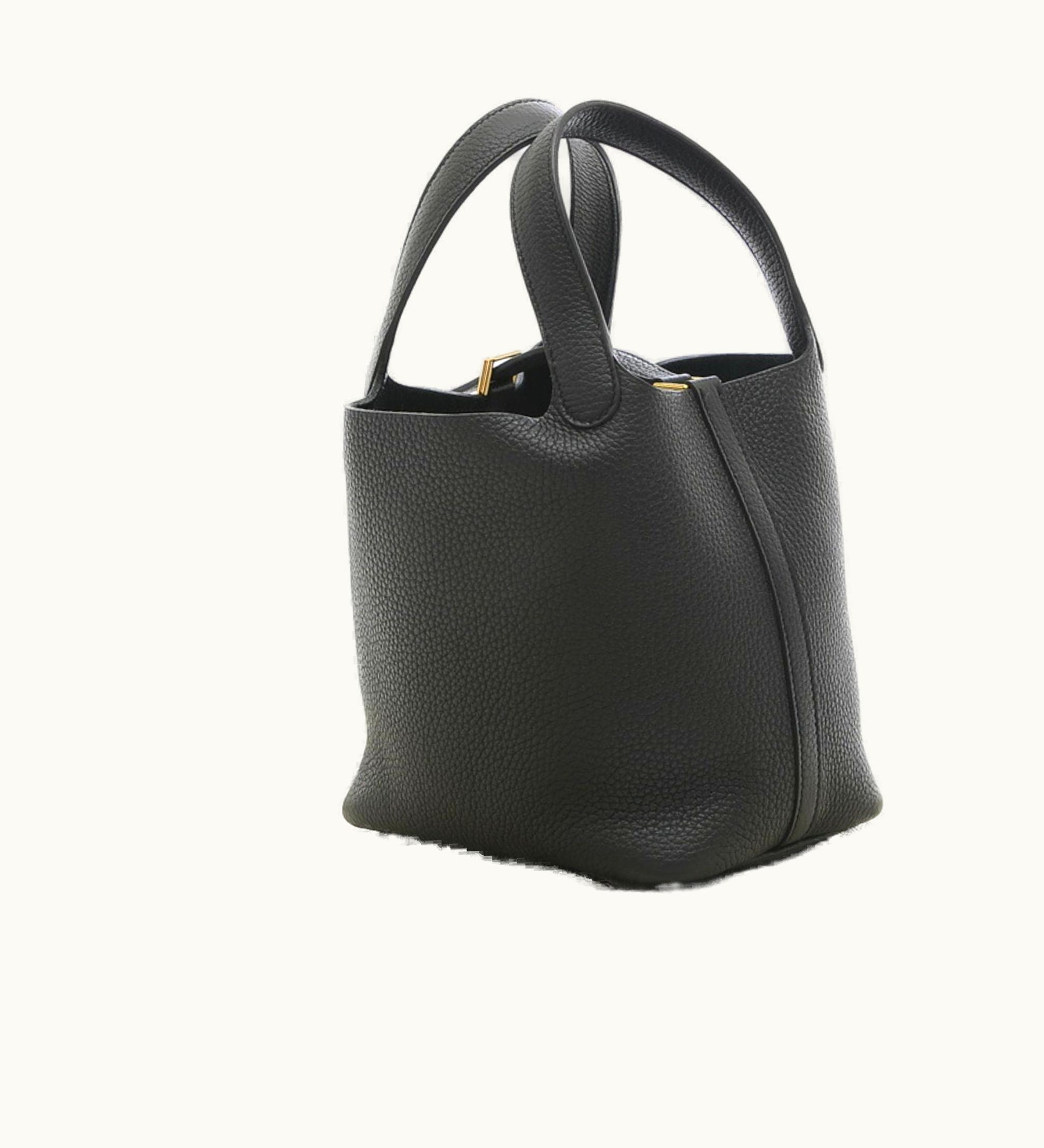 Hermès Hermès Picotin Lock PM 18 Taurillon Clemence Handbag Black Gold Hardware U Stamp