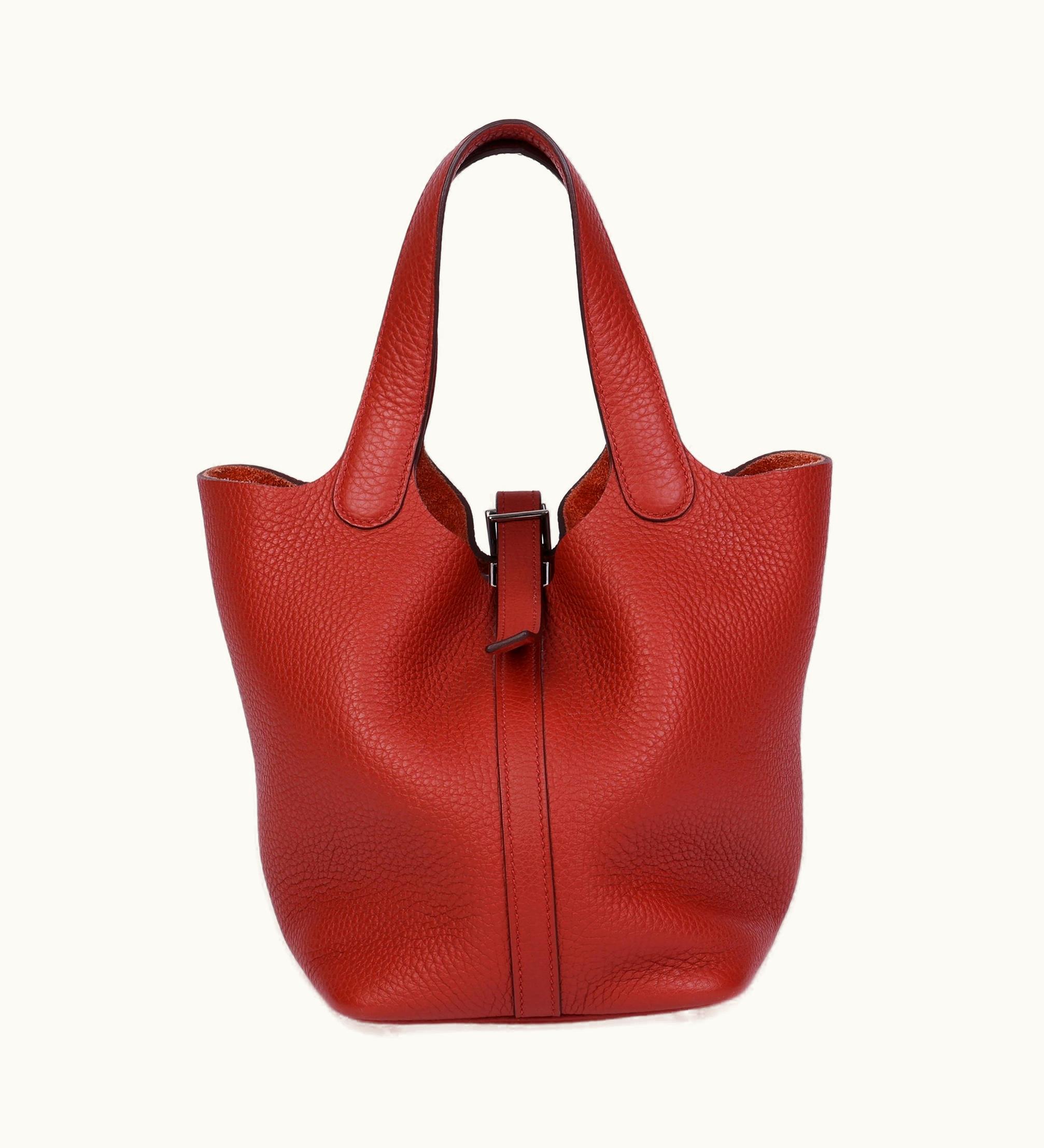 Hermès Hermès Brique Clemence Leather Picotin Lock 18 Tote