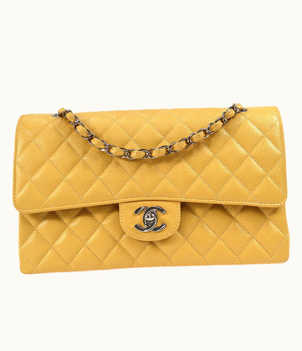 Chanel Chanel Classic Double Flap Medium Shoulder Bag Beige Caviar 66603