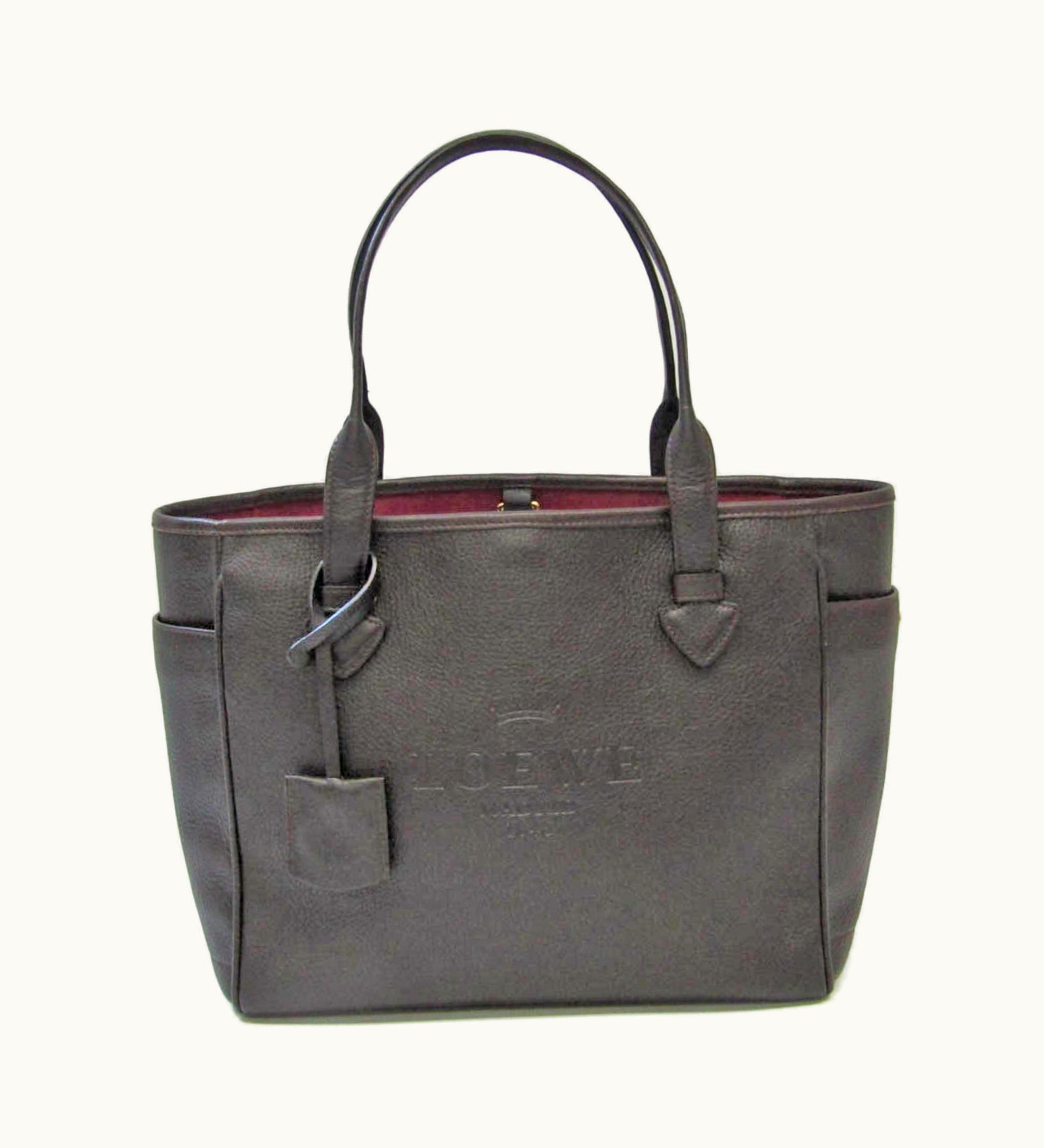 Loewe Loewe Heritage Women's Leather Tote Bag Dark Brown