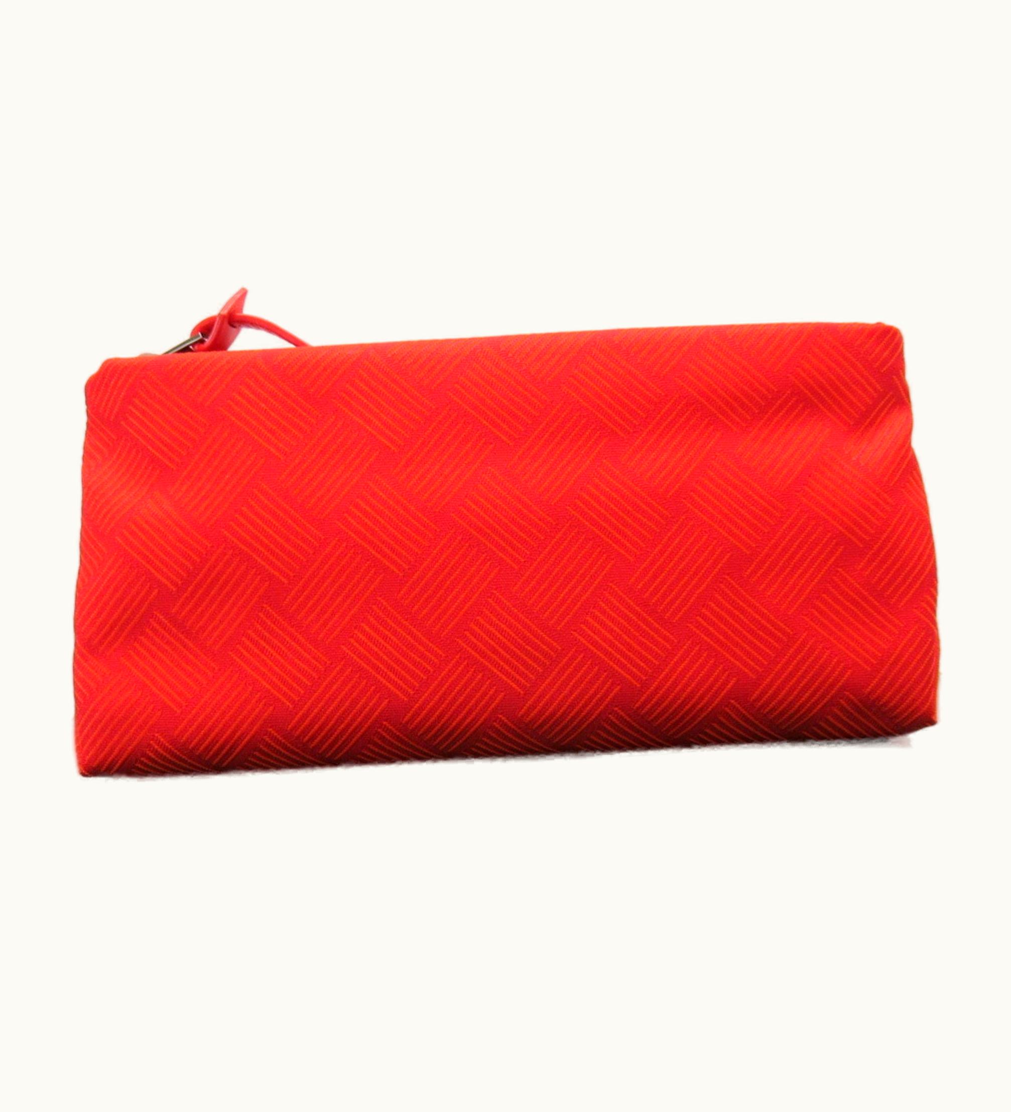 Bottega Veneta Bottega Veneta Intrecciato Canvas, Leather Pouch Red Color