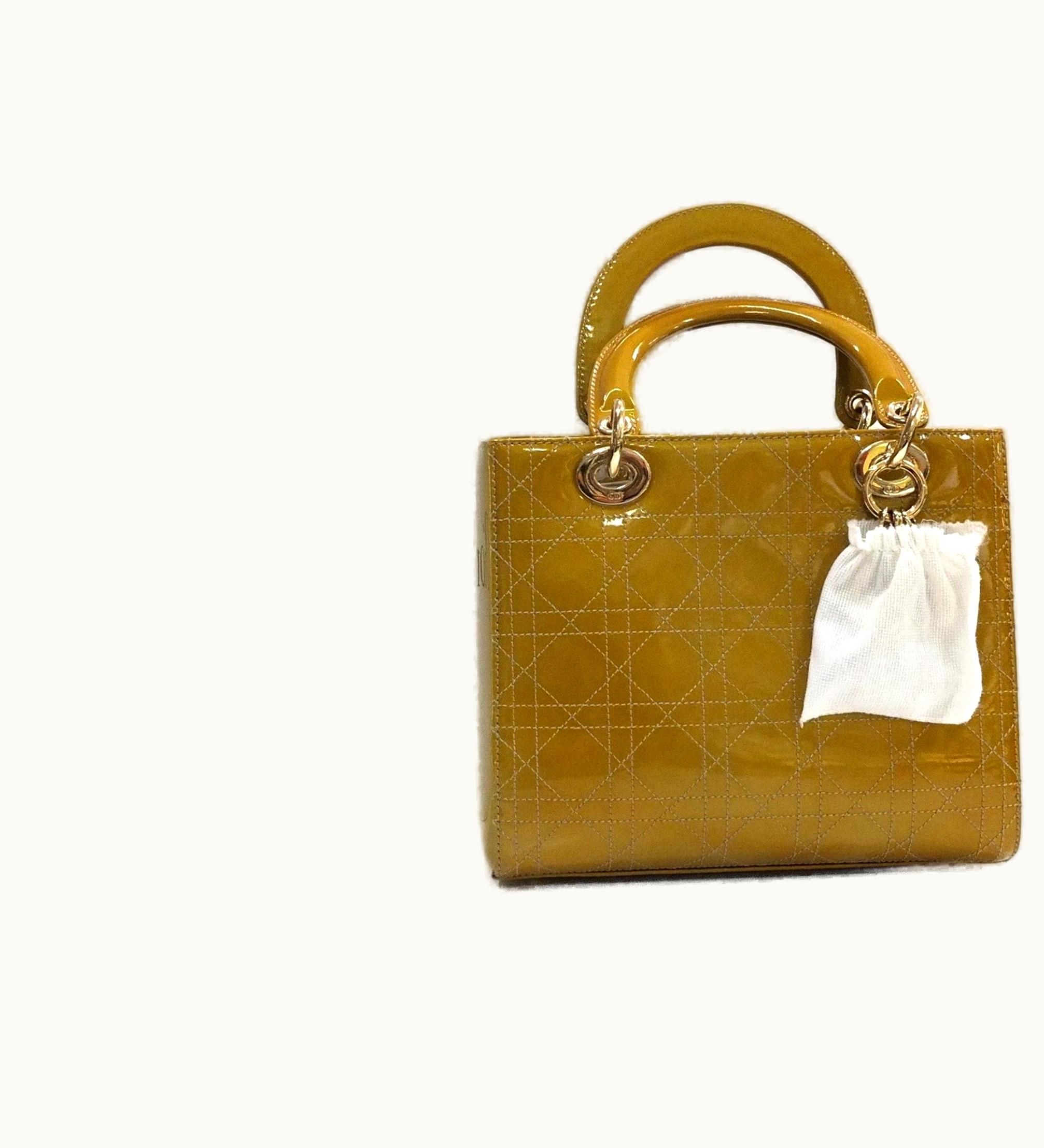 Dior Dior Christian Dior Lady Cannage Patent Leather Bag