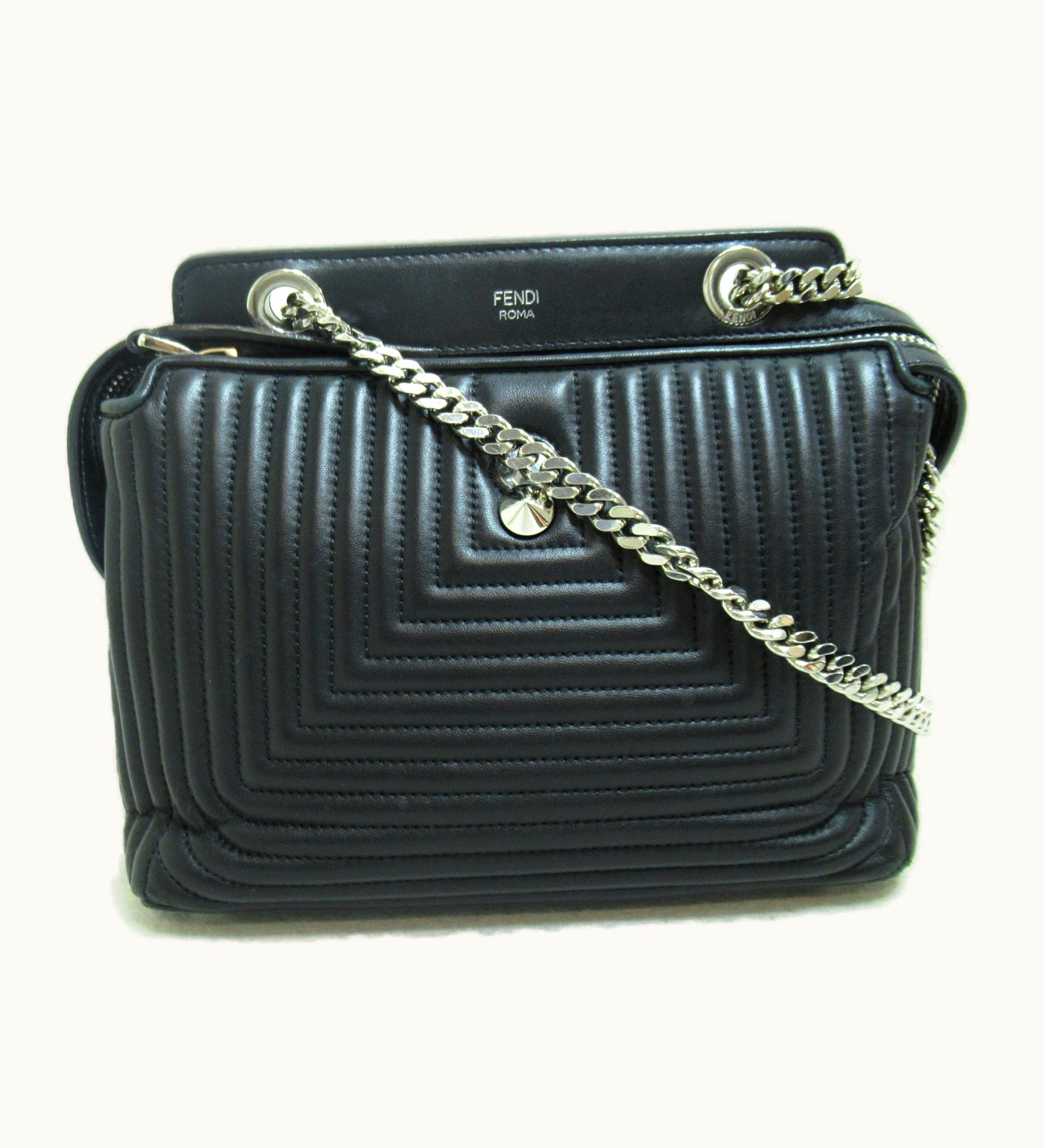 Fendi Fendi 2Way Shoulder Bag Black Calfskin [Cowhide] Studs