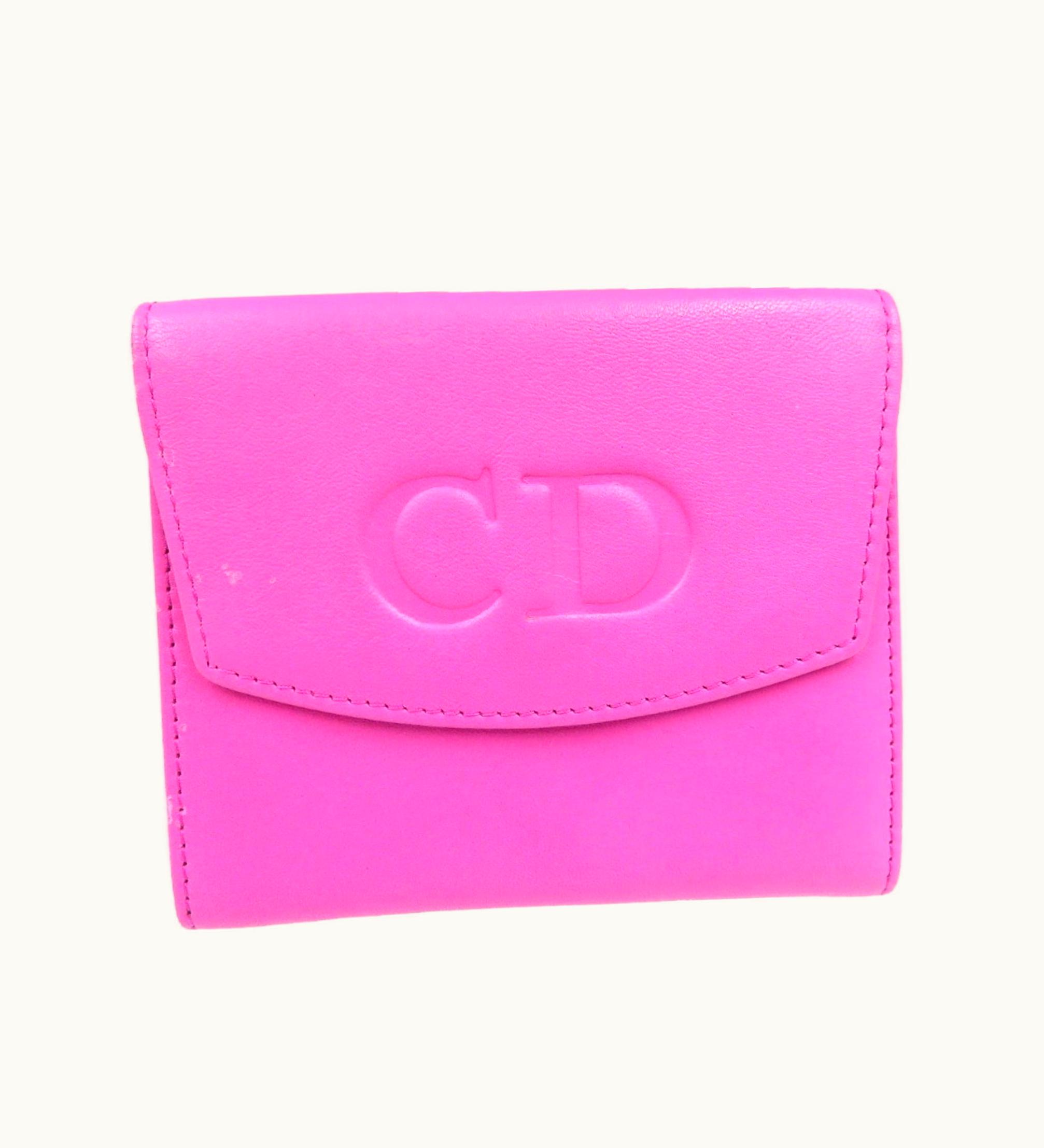 Dior Dior Christian Dior Leather Pink W Wallet