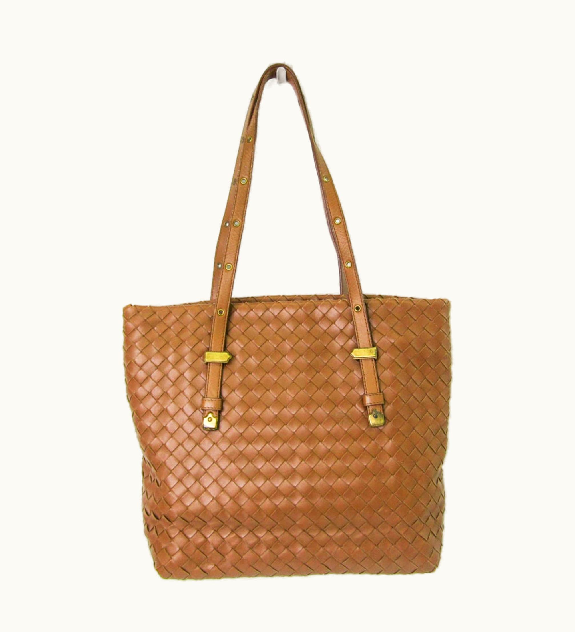 Bottega Veneta Bottega Veneta Intrecciato 162937 V00A2 2510 Unisex Leather Handbag Brown