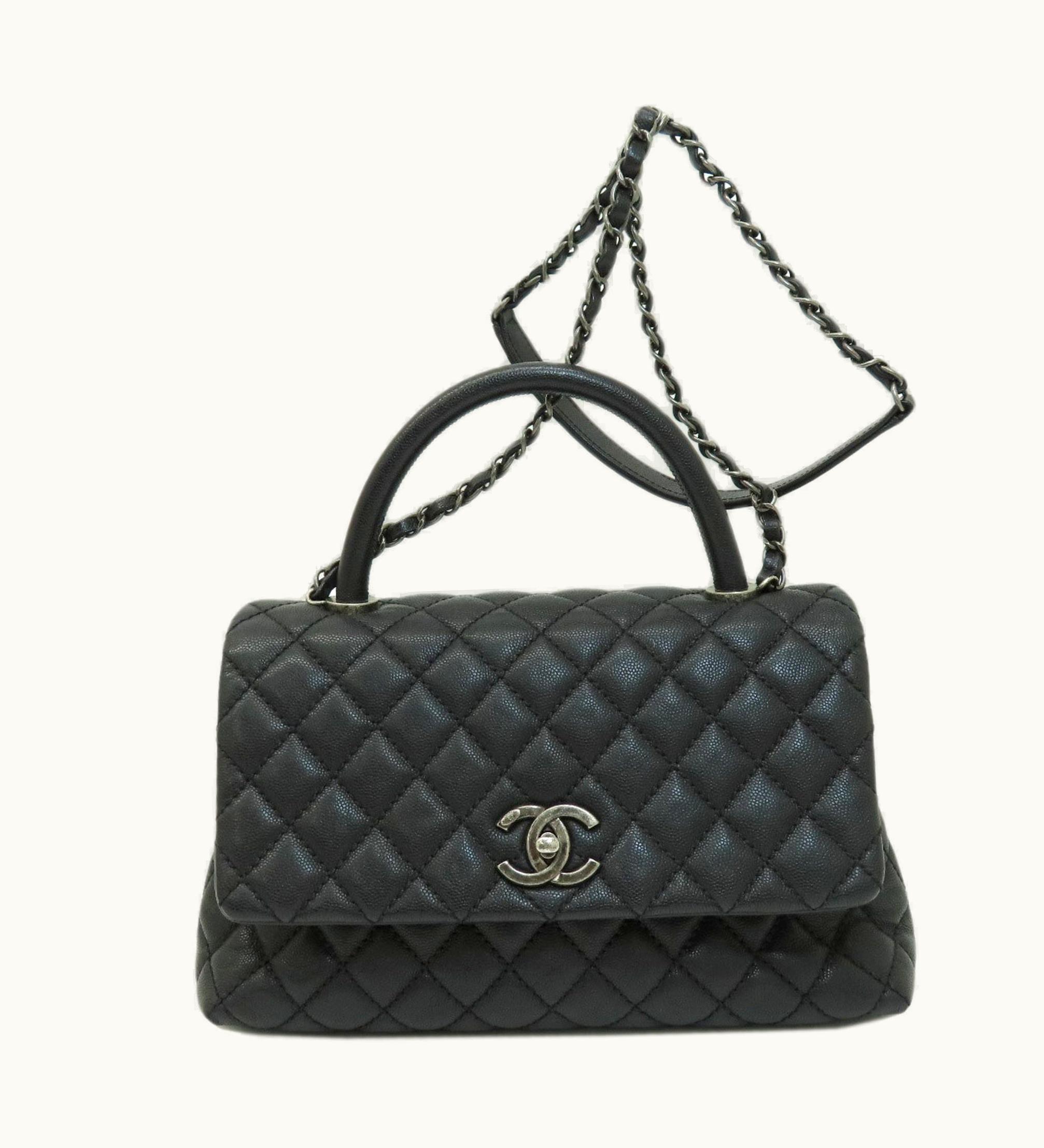 Chanel Chanel Matelasse Handbag Caviar Skin Black Women's