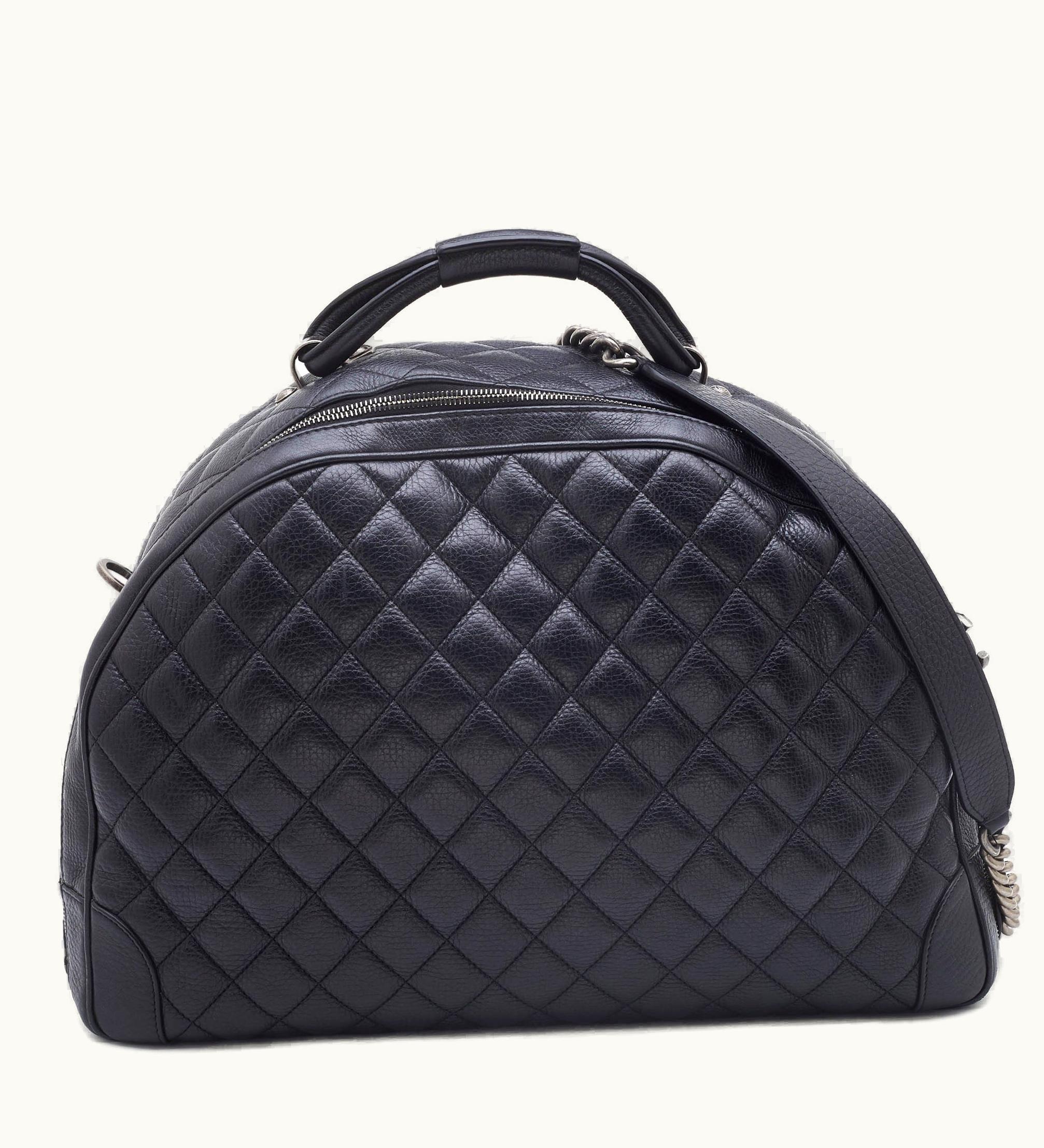 Chanel Chanel Black Quilted Leather Large Airlines Round Trip Bag