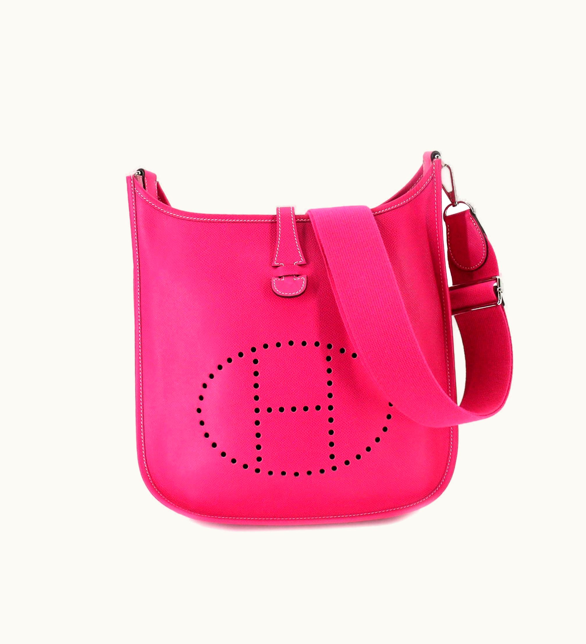 Hermès Hermès Evelyne 3 PM Shoulder Bag Epson Rose Tyrian O Engraved Silver Metal Fittings Evelyne