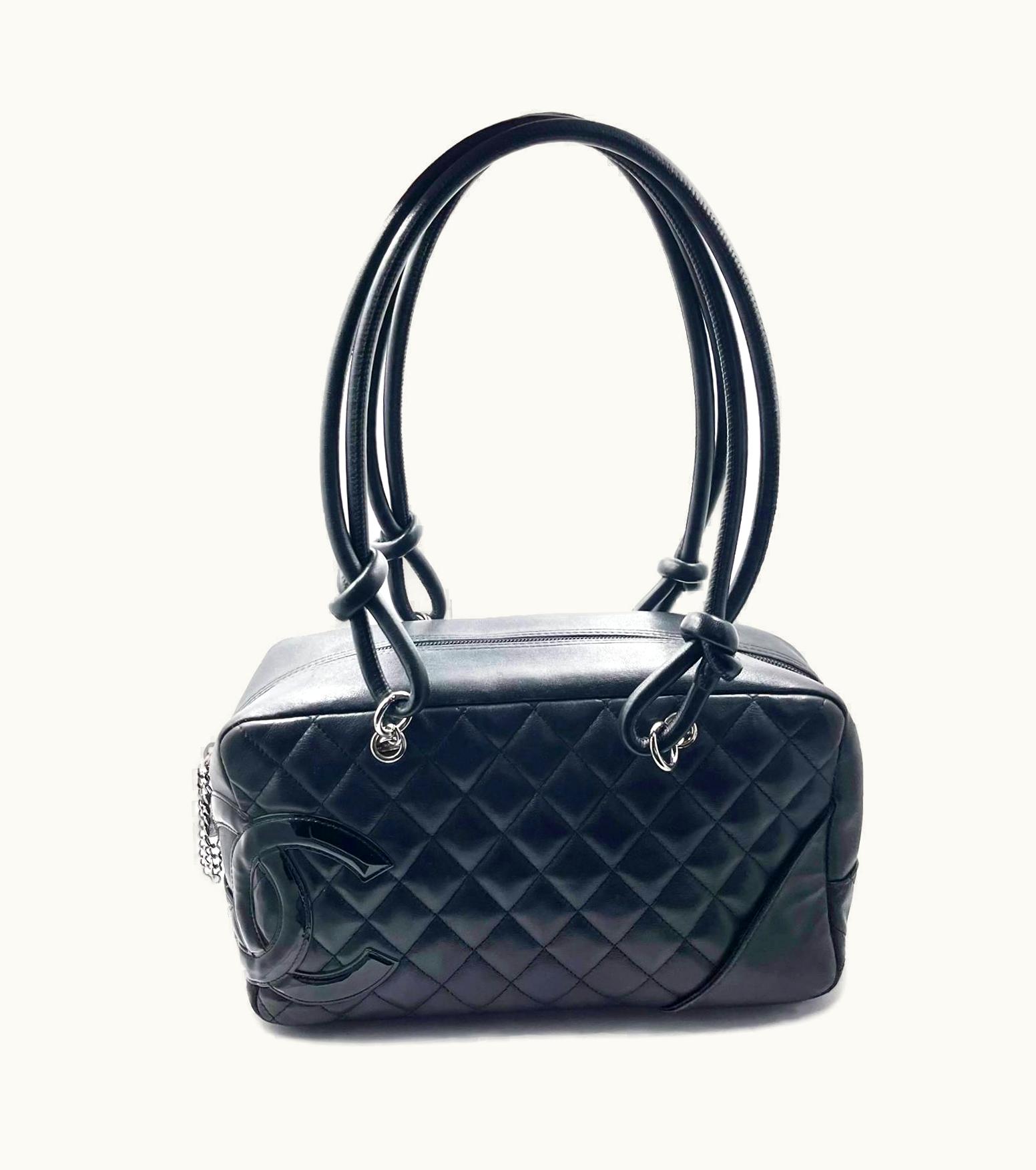 Chanel Chanel Black Cambon CC Duffle Satchel Shoulder Bag