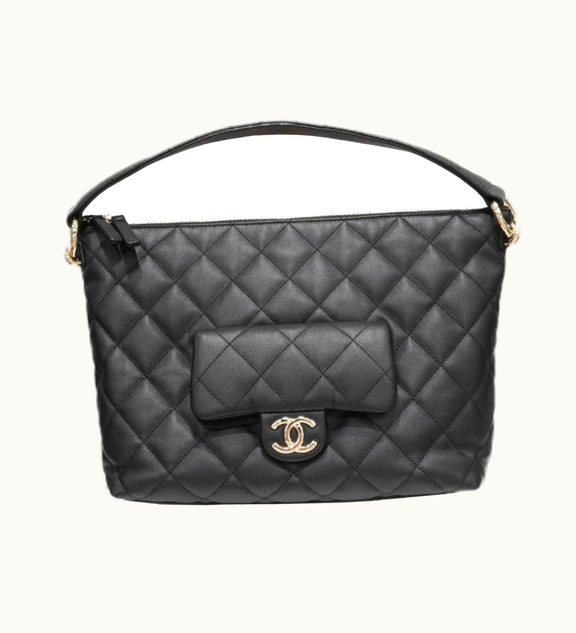Chanel Chanel Maxi Hobo Bag As4347B Shoulder Black [Sg Hardware] Calfskin Women's Men's