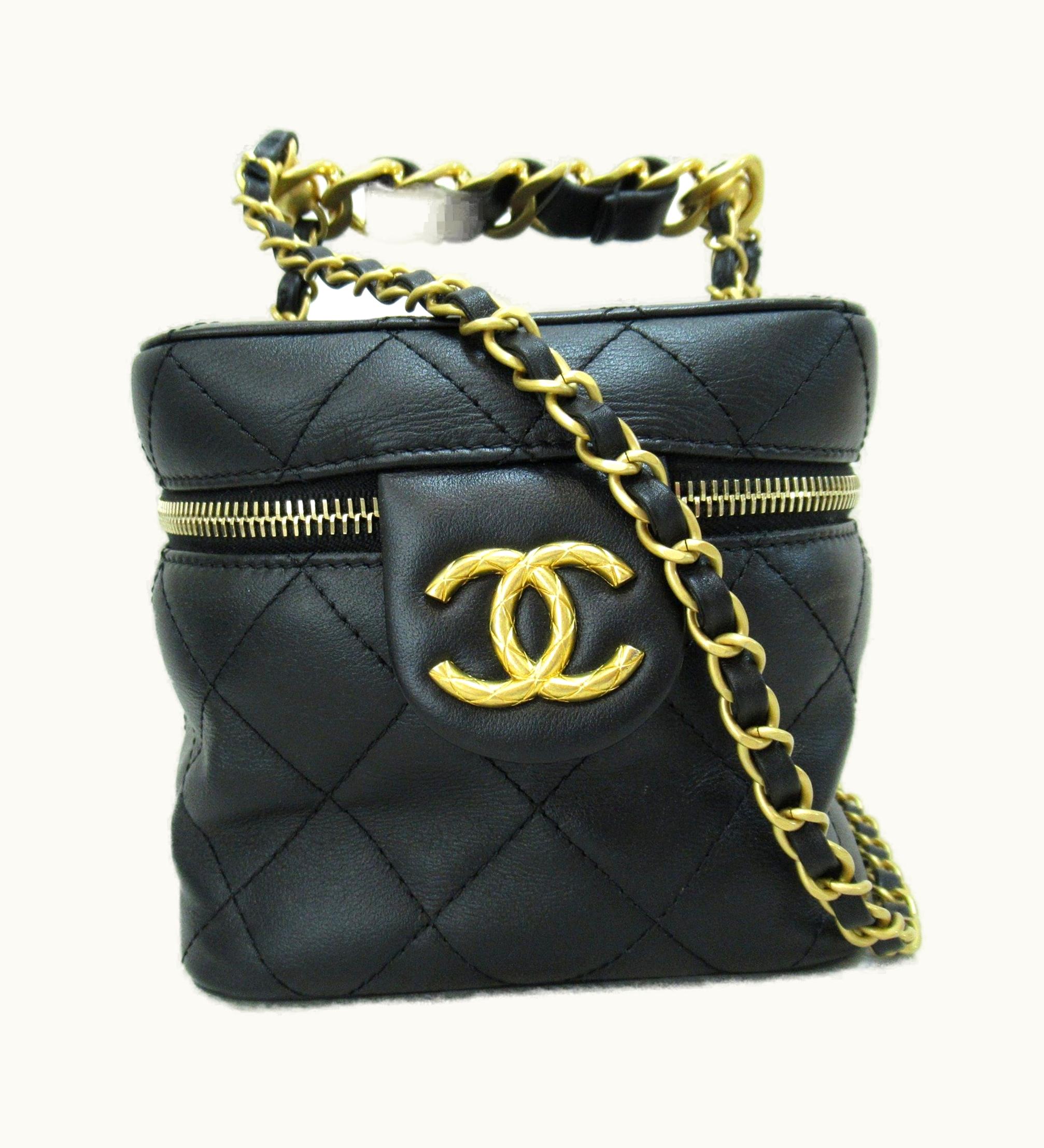 Chanel Chanel Vanity 2Wayshoulder Bag [With Mirror] Black Lambskin [Sheep Leather] As3228