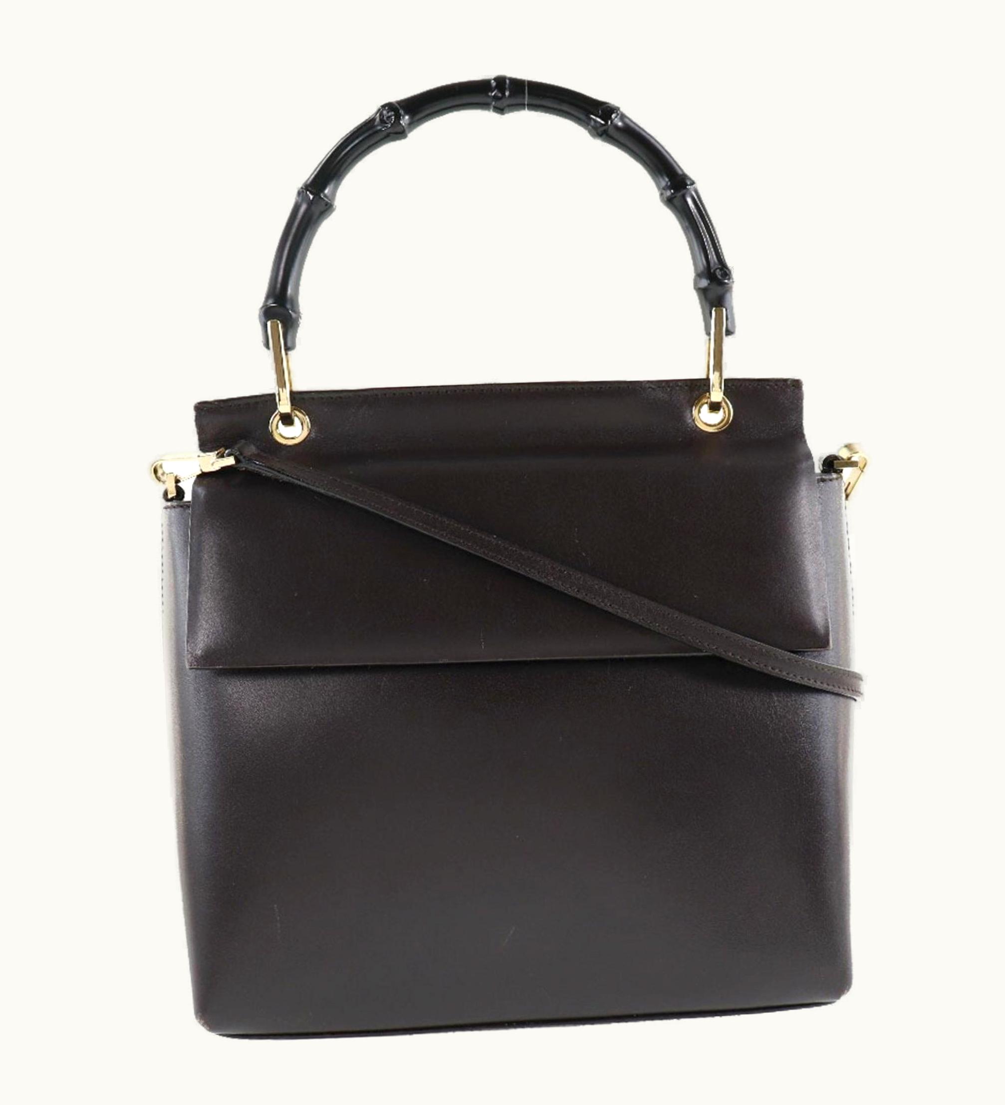 Gucci Gucci Bamboo 2Way Shoulder 001 1887 Calf Brown Ladies Handbag
