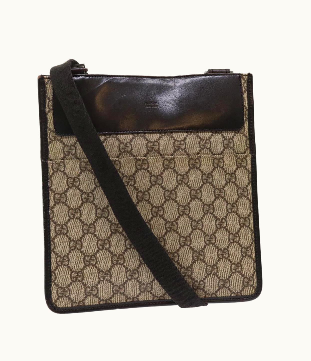 Gucci Gucci GG Canvas Shoulder Bag Pvc Leather Beige 27639