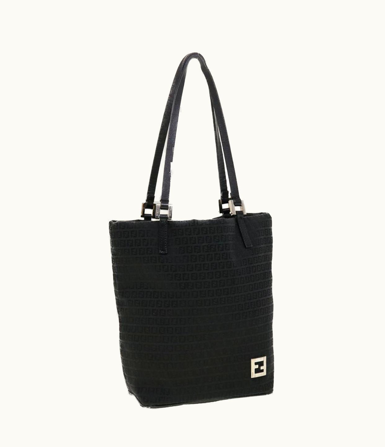 Fendi Fendi Zucchino Canvas Tote Bag Black 2415-8Bh051-029