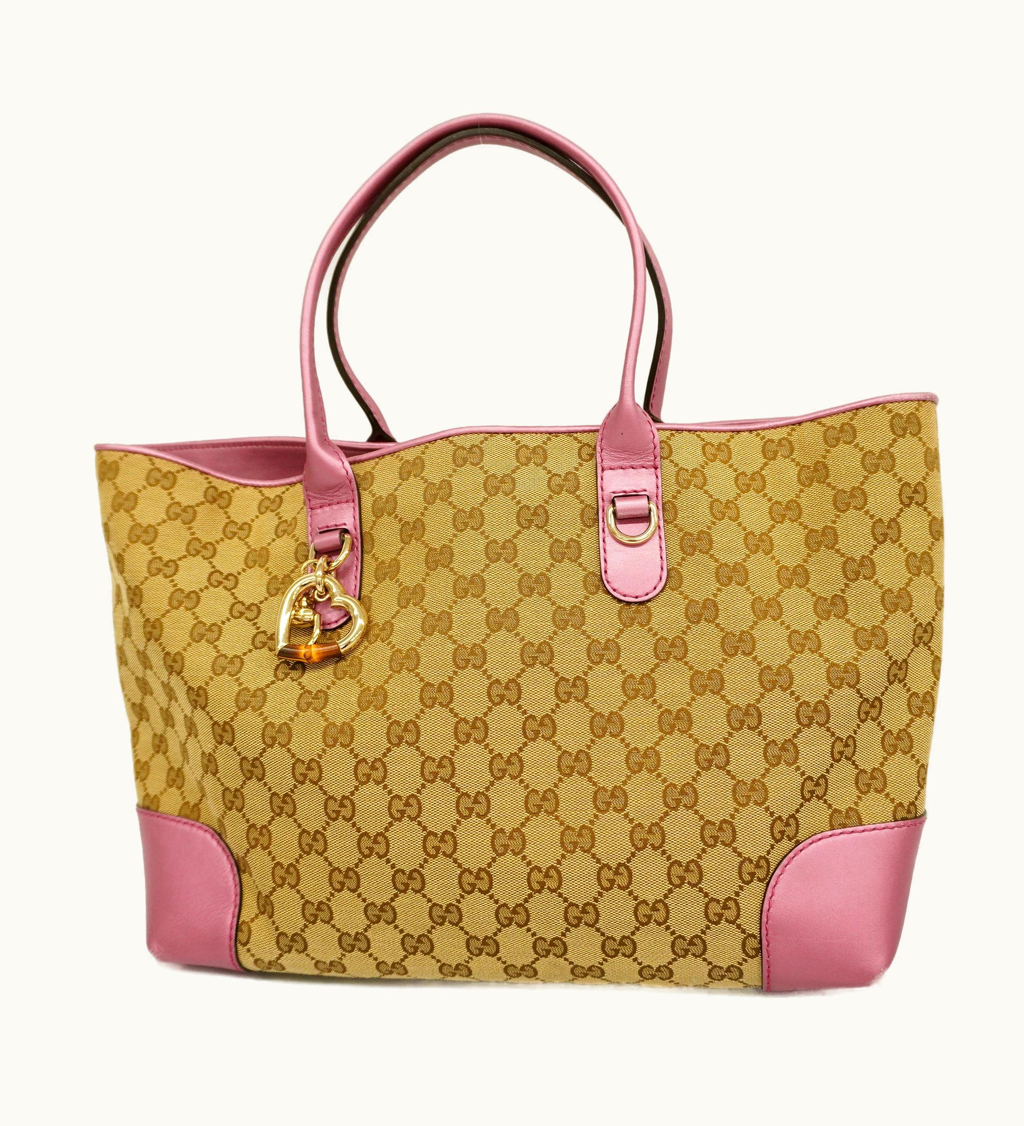 Gucci Gucci GG Canvas Tote Bag 269956 Women's Tote Bag Beige, Pink