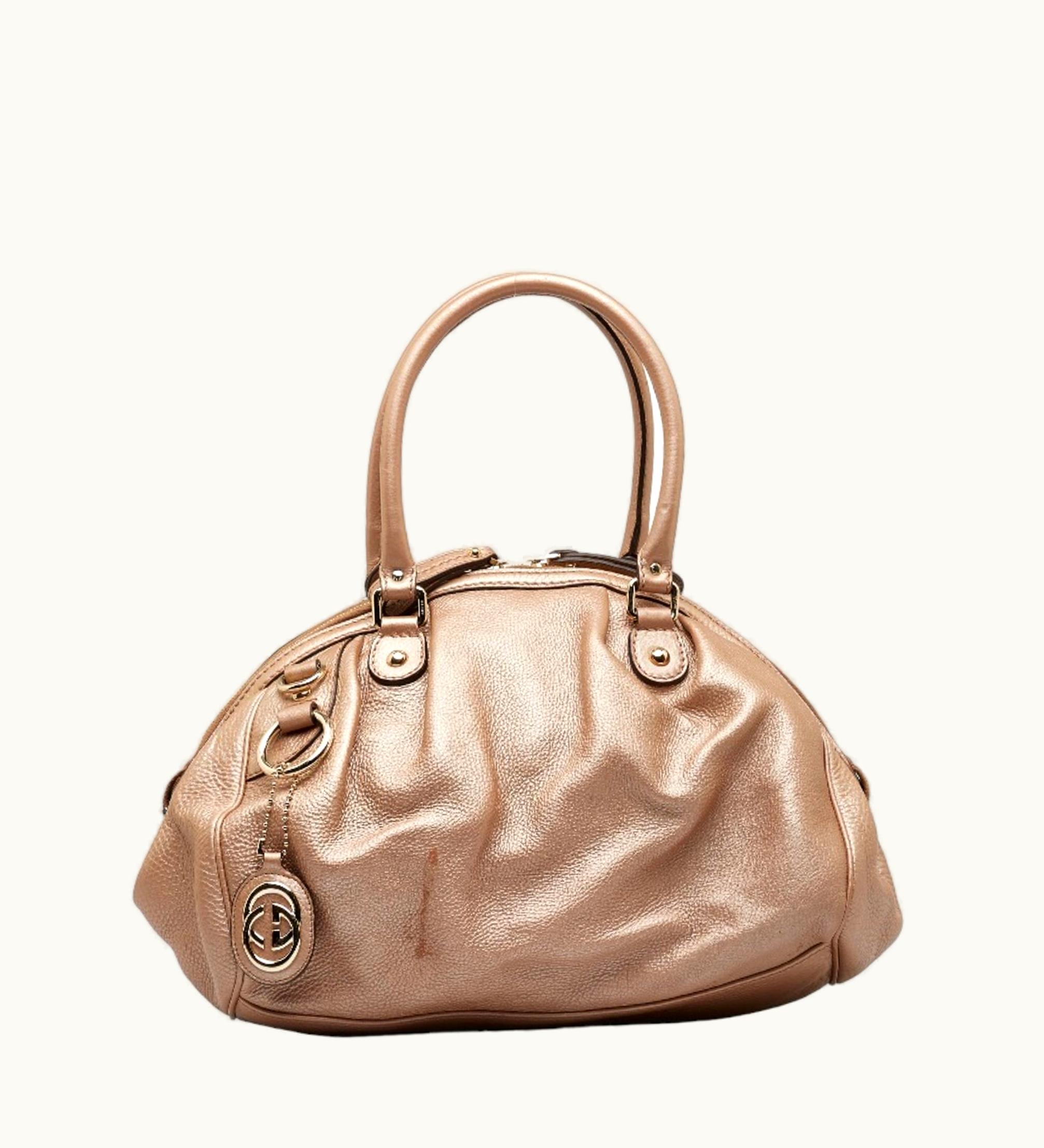 Gucci Sookie Handbag Shoulder Bag 223974 Champagne Pink Leather Women's