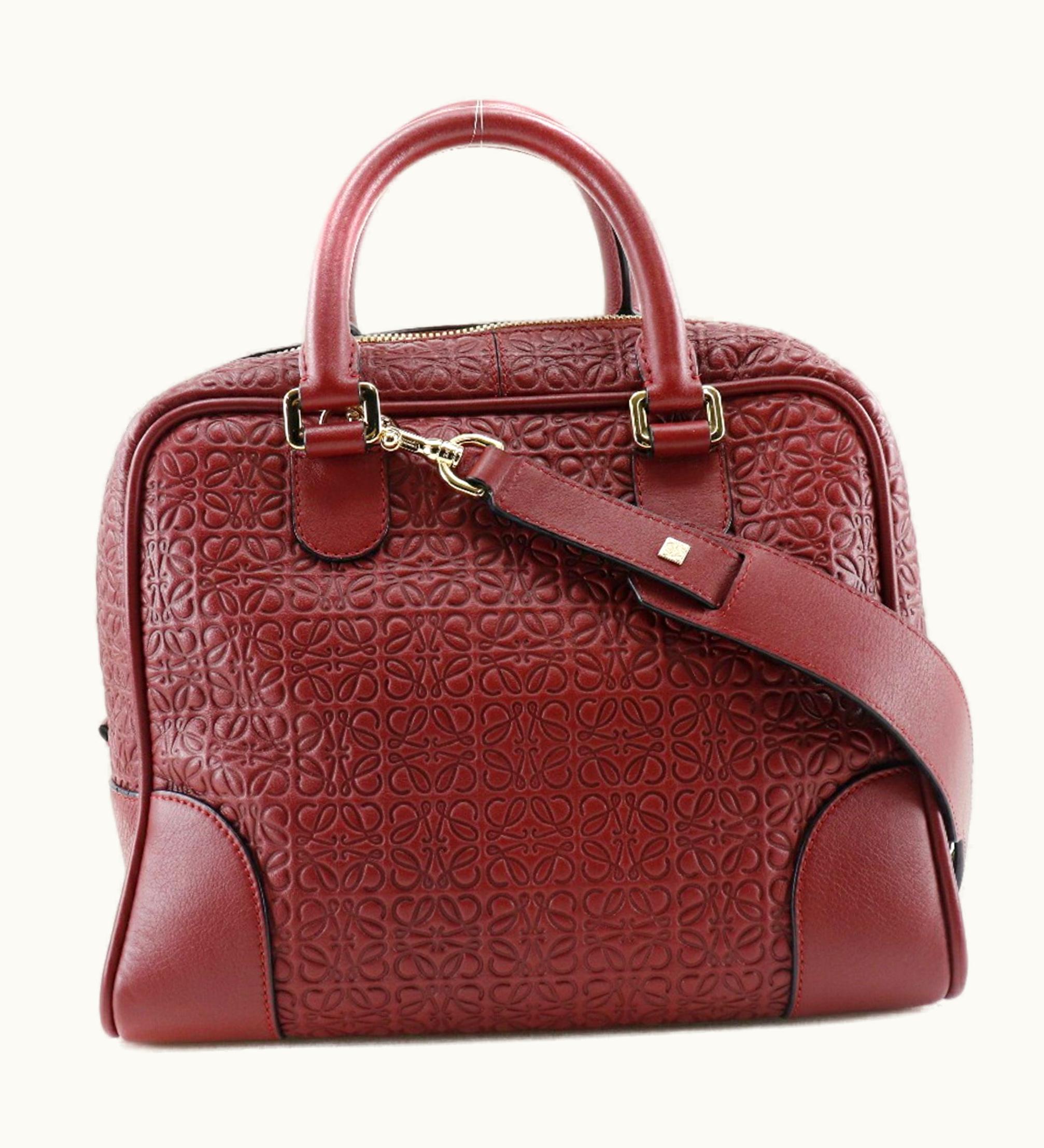 Loewe Amazona 75 Repeat Anagram 2Way Shoulder Calf Red Women's Handbag