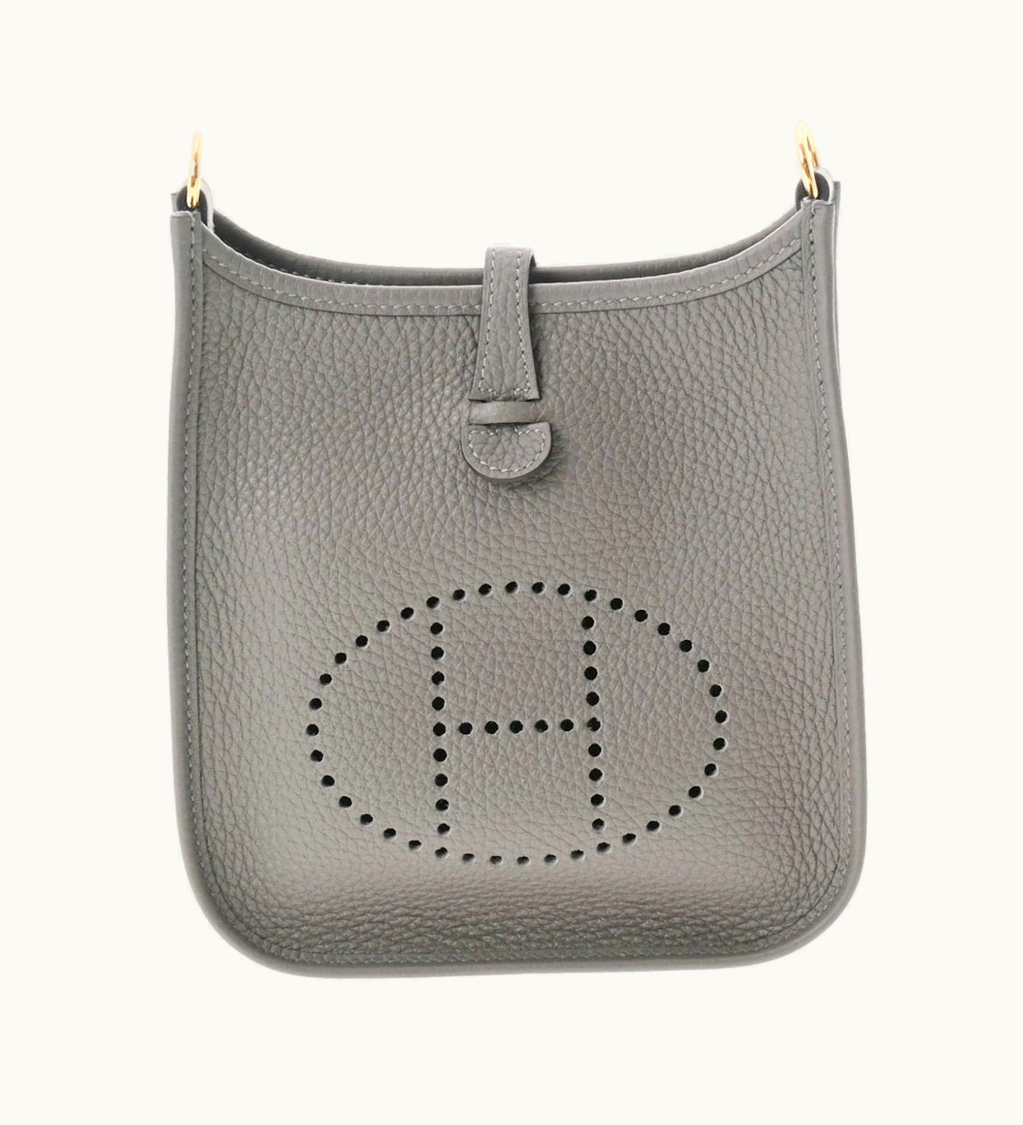 Hermès Evelyne TPM 2022 Women's Taurillon Clemence Shoulder Bag Gold